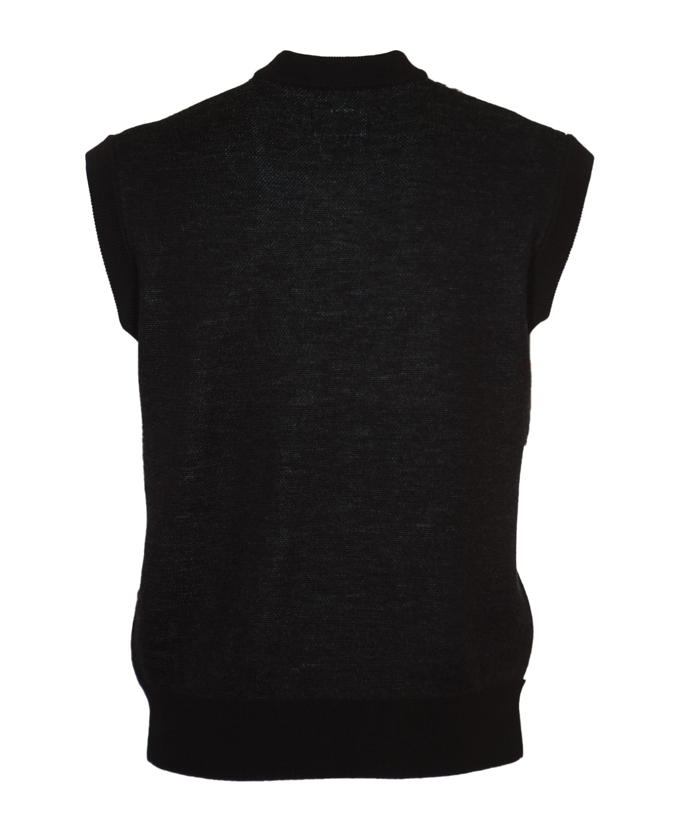 PACCBET V-neck Embroidered Sleeveless Top - Black