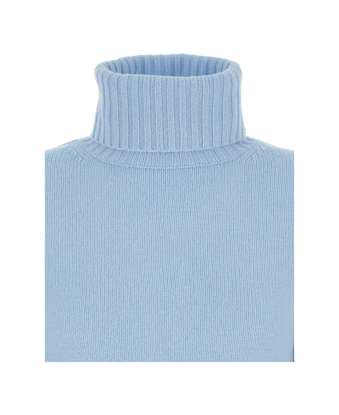 Allude Light Blue High Neck Sweater In Wool And Cashmere Woman - Light blue