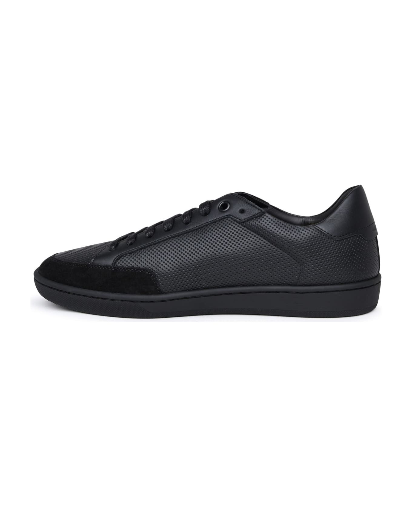 Saint Laurent Court Sneakers In Black Leather - Black