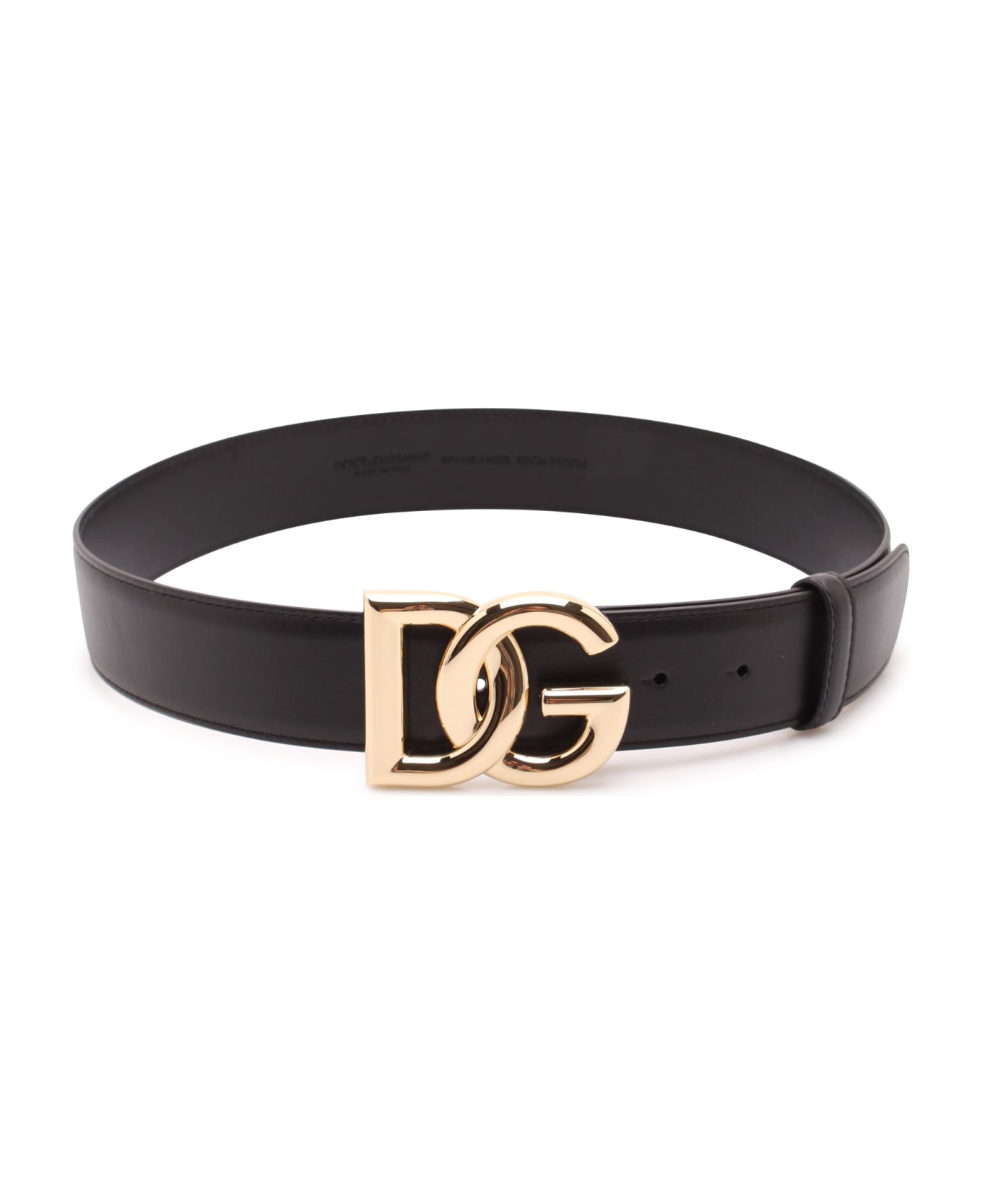 Dolce & Gabbana Crossed 'dg' Logo Belt - Black