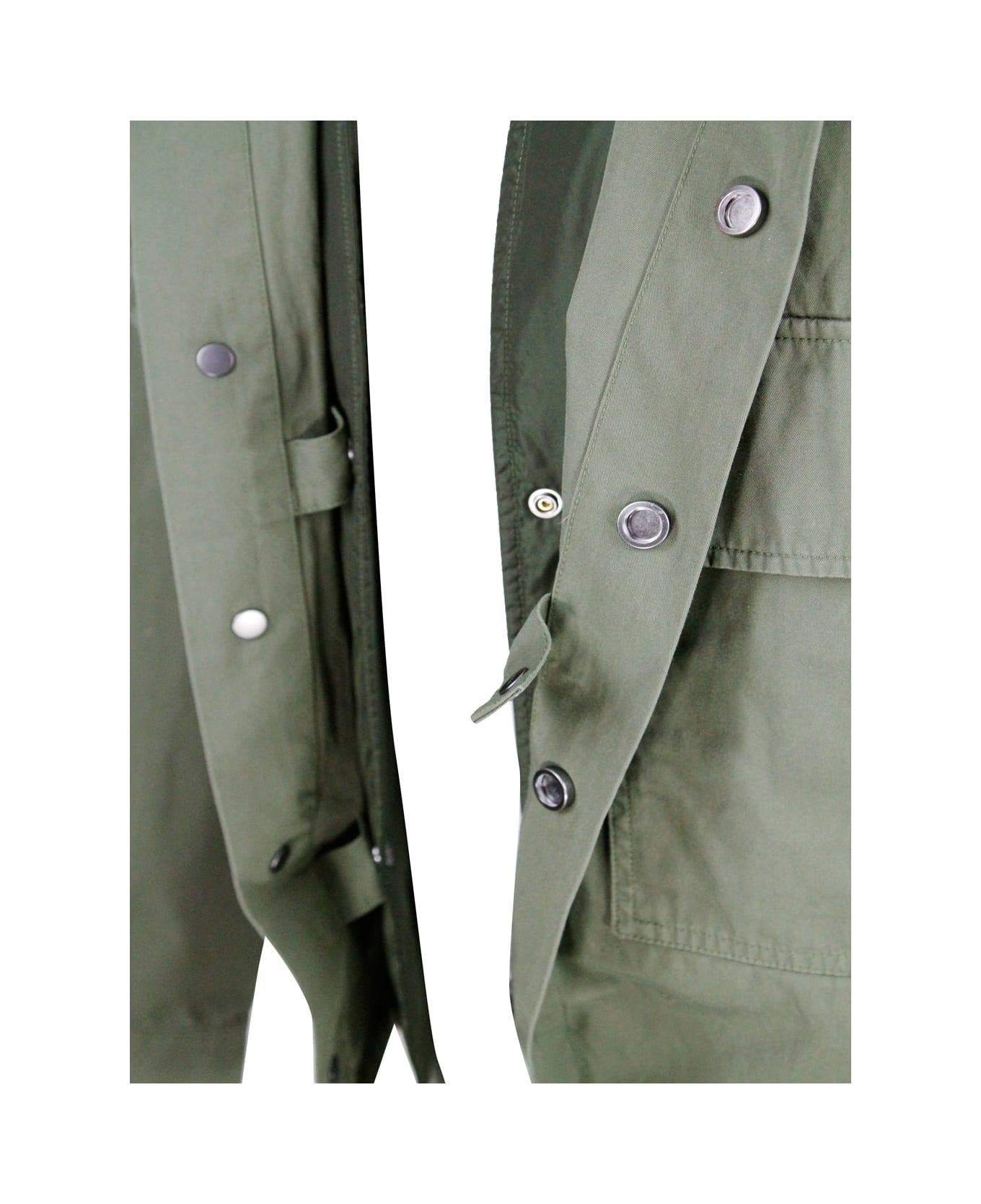 Add Recycled Nylon Shirt Jacket With Detachable Internal Padded Vest. - Green