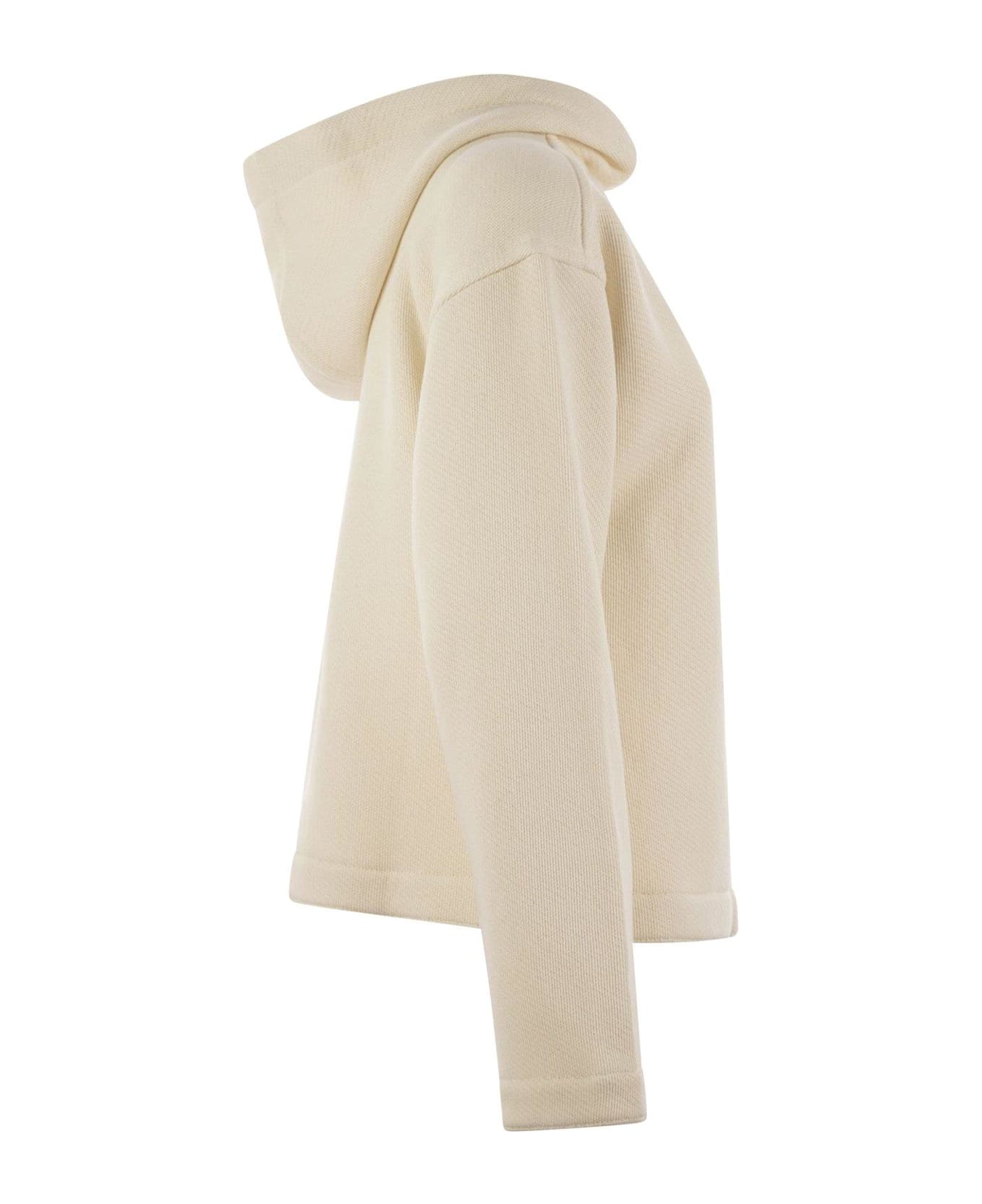 Max Mara Gary Logo Embroidered Hoodie - Bianco