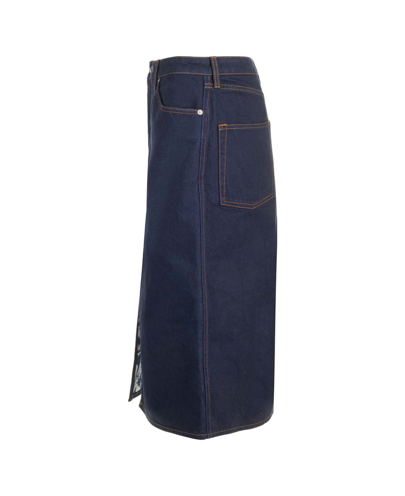 Burberry Denim Midi Skirt - Blue