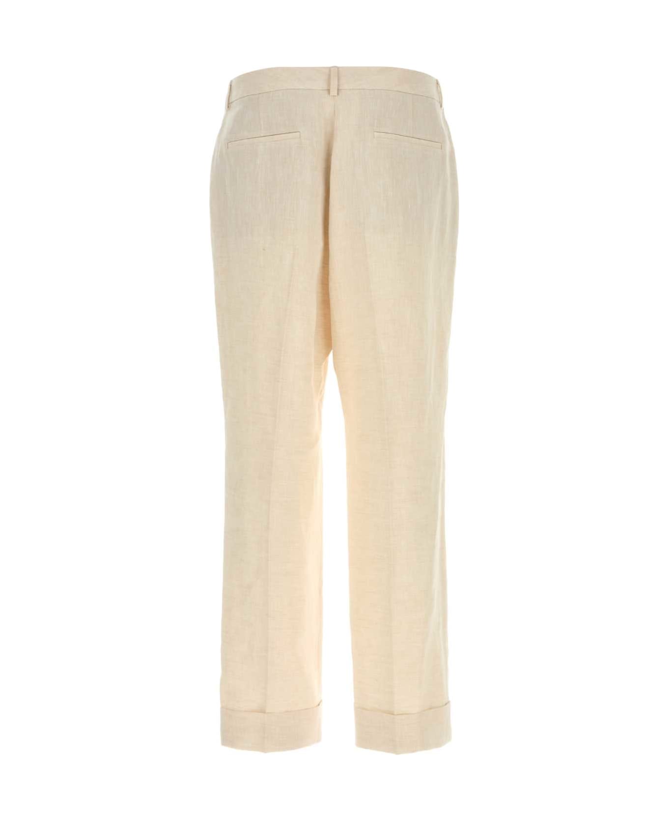 Valentino Garavani Sand Linen Pant - AVORIO