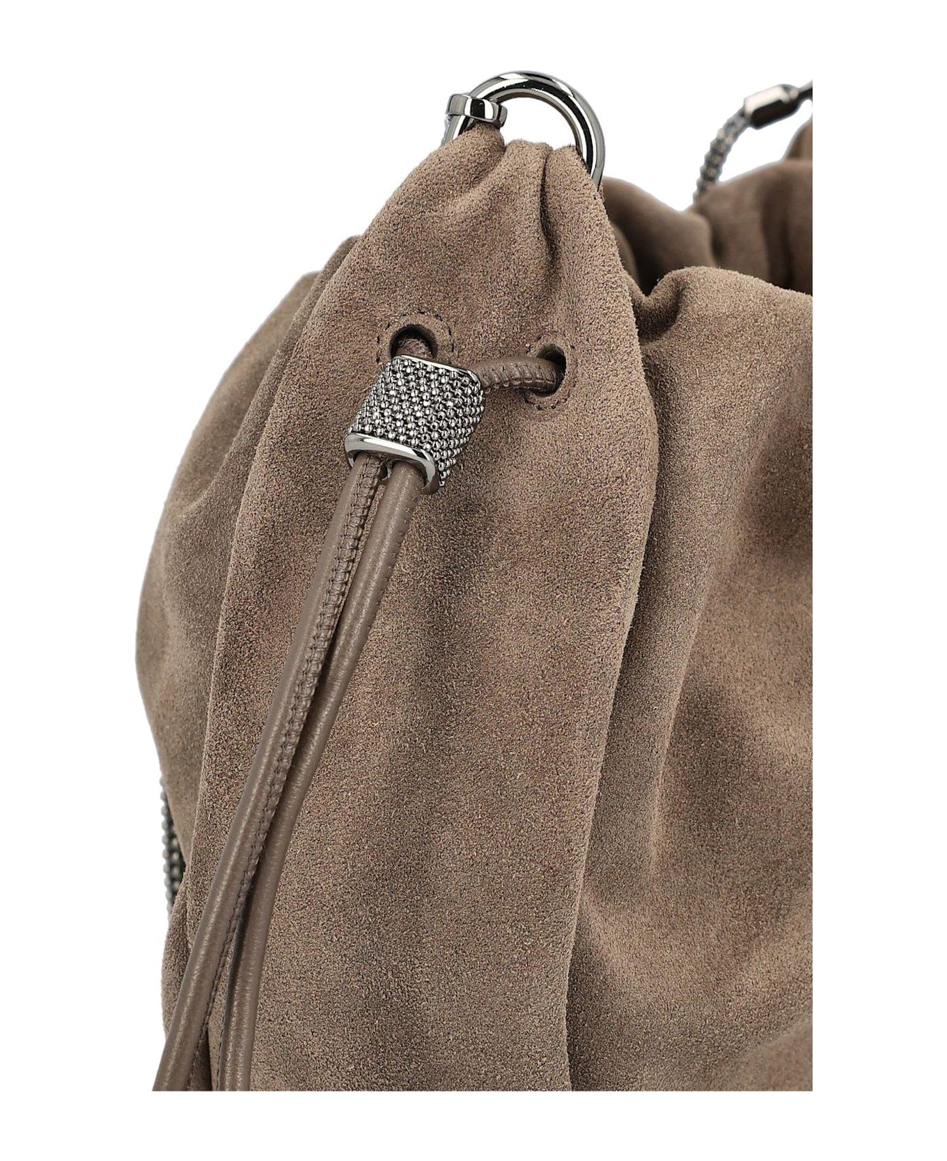 Brunello Cucinelli Drawstring Shoulder Bag - Brown
