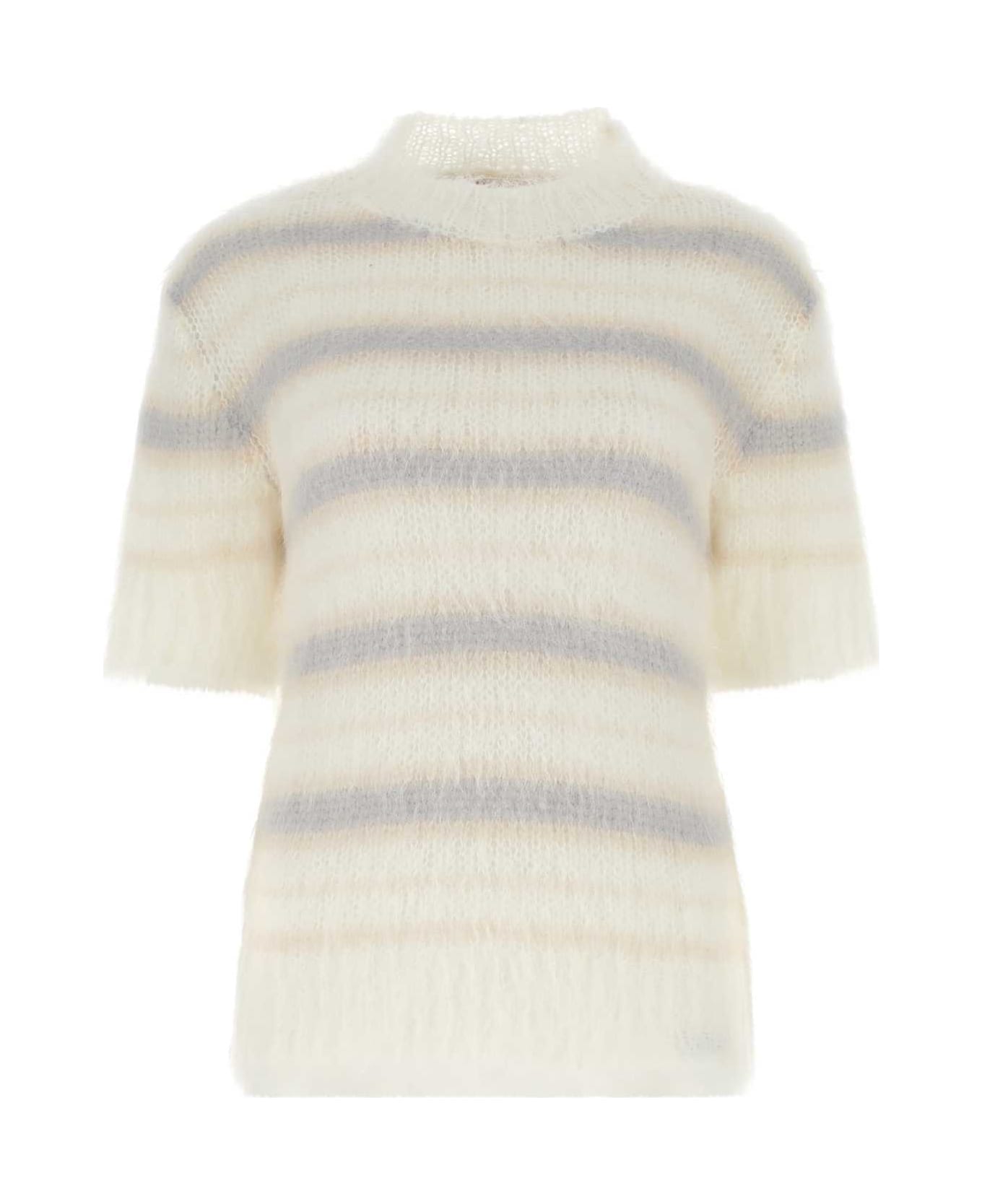 Marni Embroidered Mohair Blend Sweater - NATURALWHIITE フリース