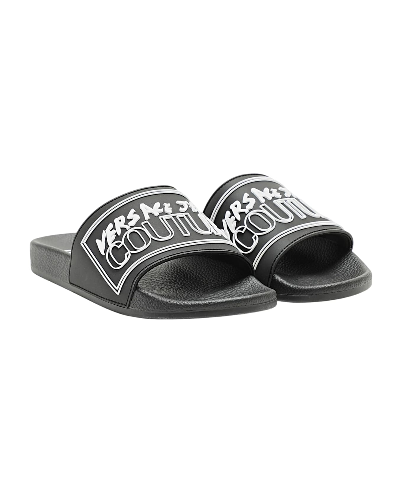 Versace Jeans Couture Men
s Pool Slides - Black