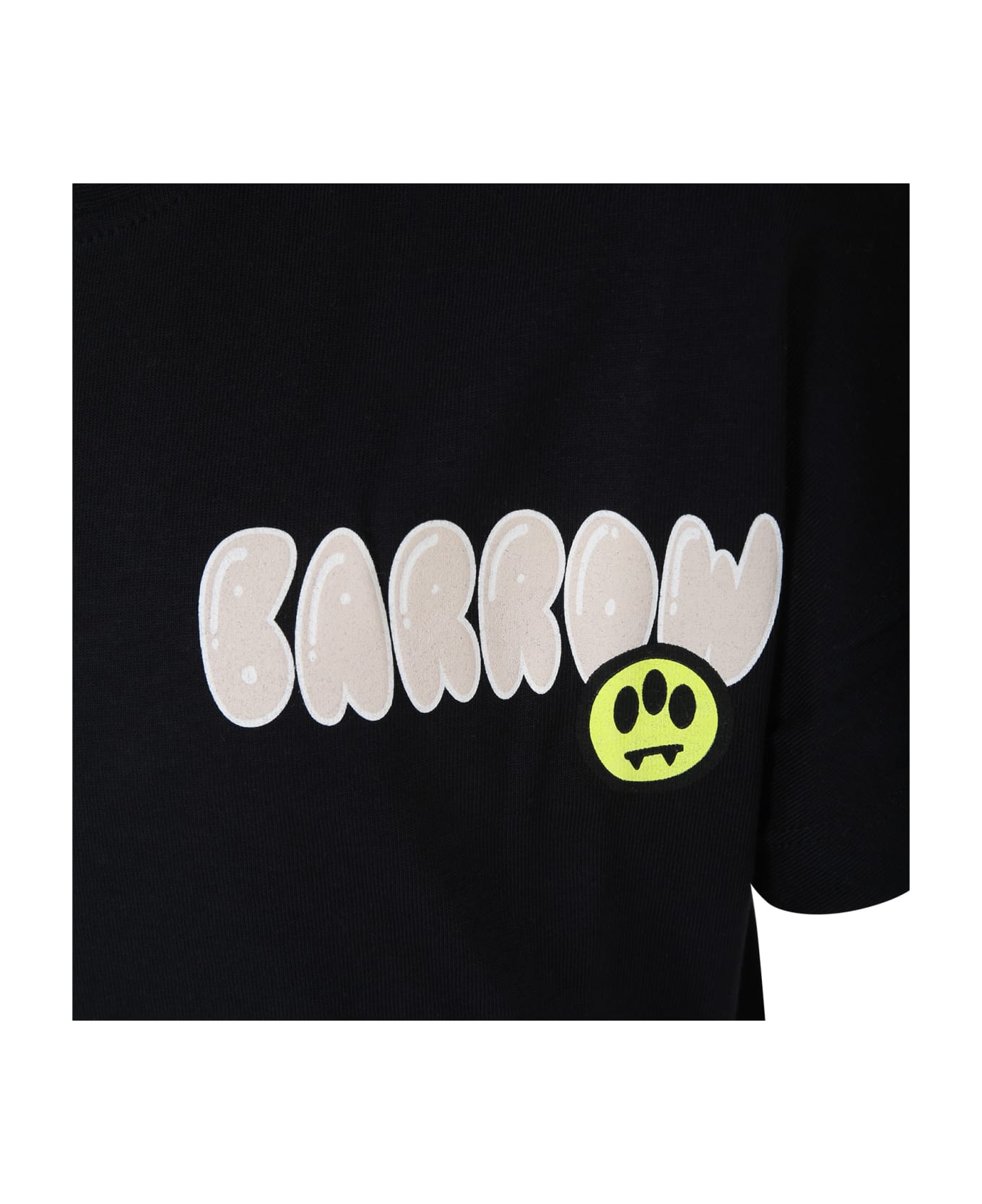 Barrow Black T-shirt For Kids With Logo And Bear - Nero