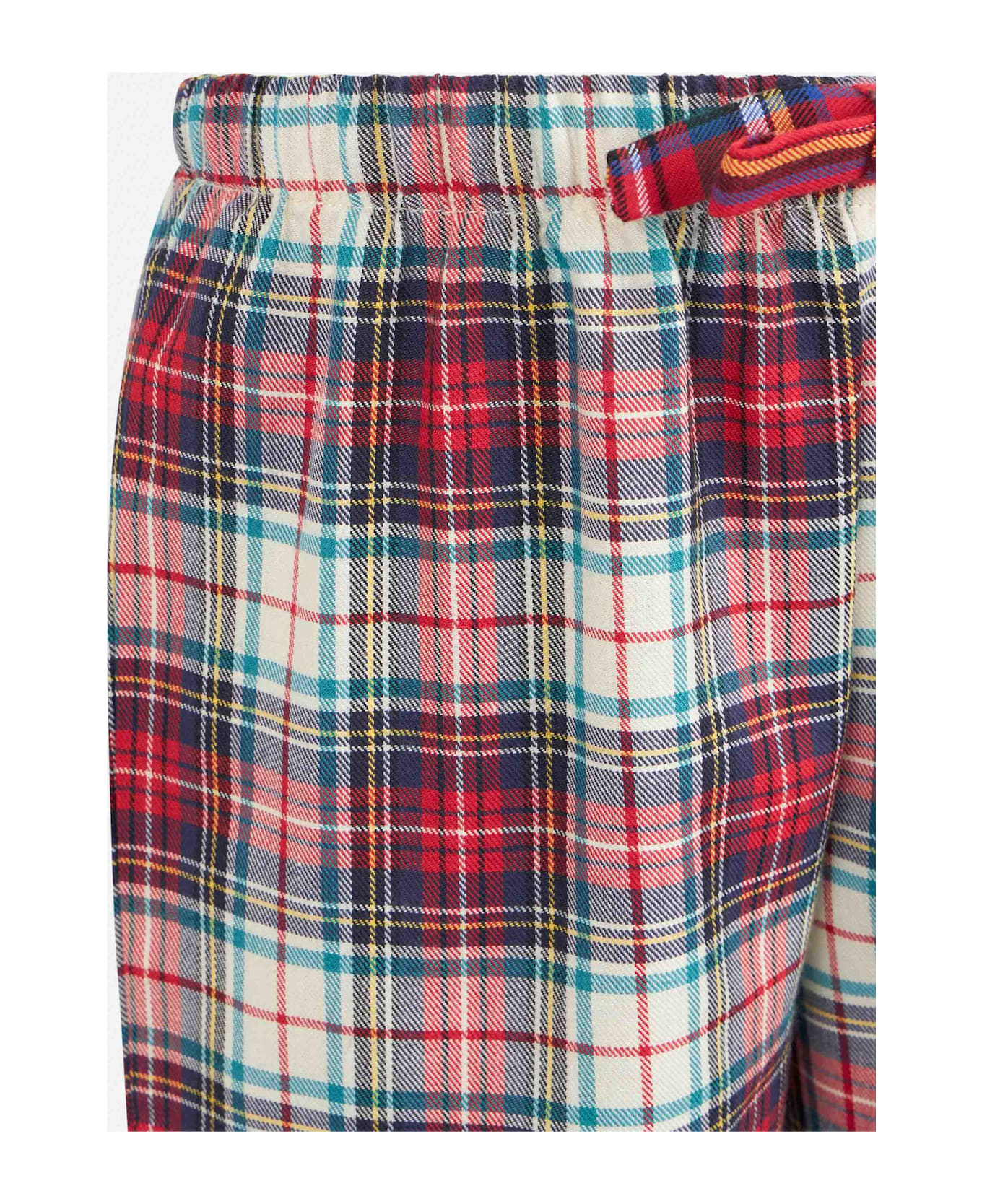 MC2 Saint Barth Kid Pajama Pants With Tartan Print