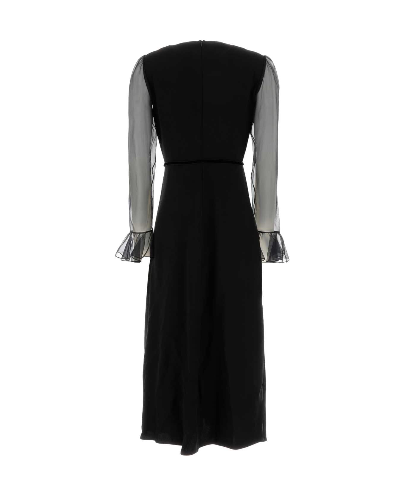 Valentino Garavani Black Satin Dress - NERO