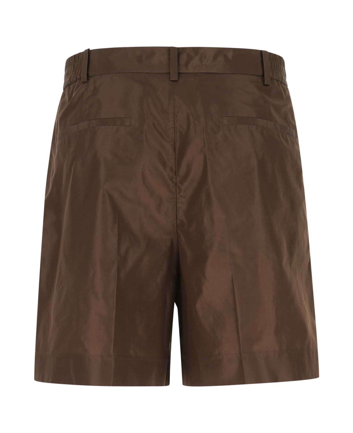 Valentino Garavani Brown Silk Bermuda Shorts - E04