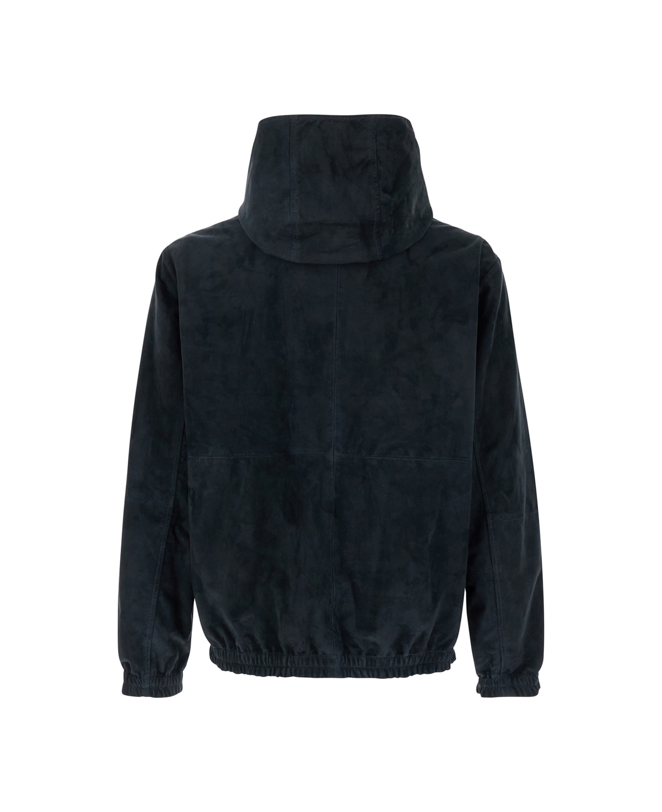 ARMA Dark Blue Reversible Jacket With Hood In Suede And Tech Fabric Man - Blu