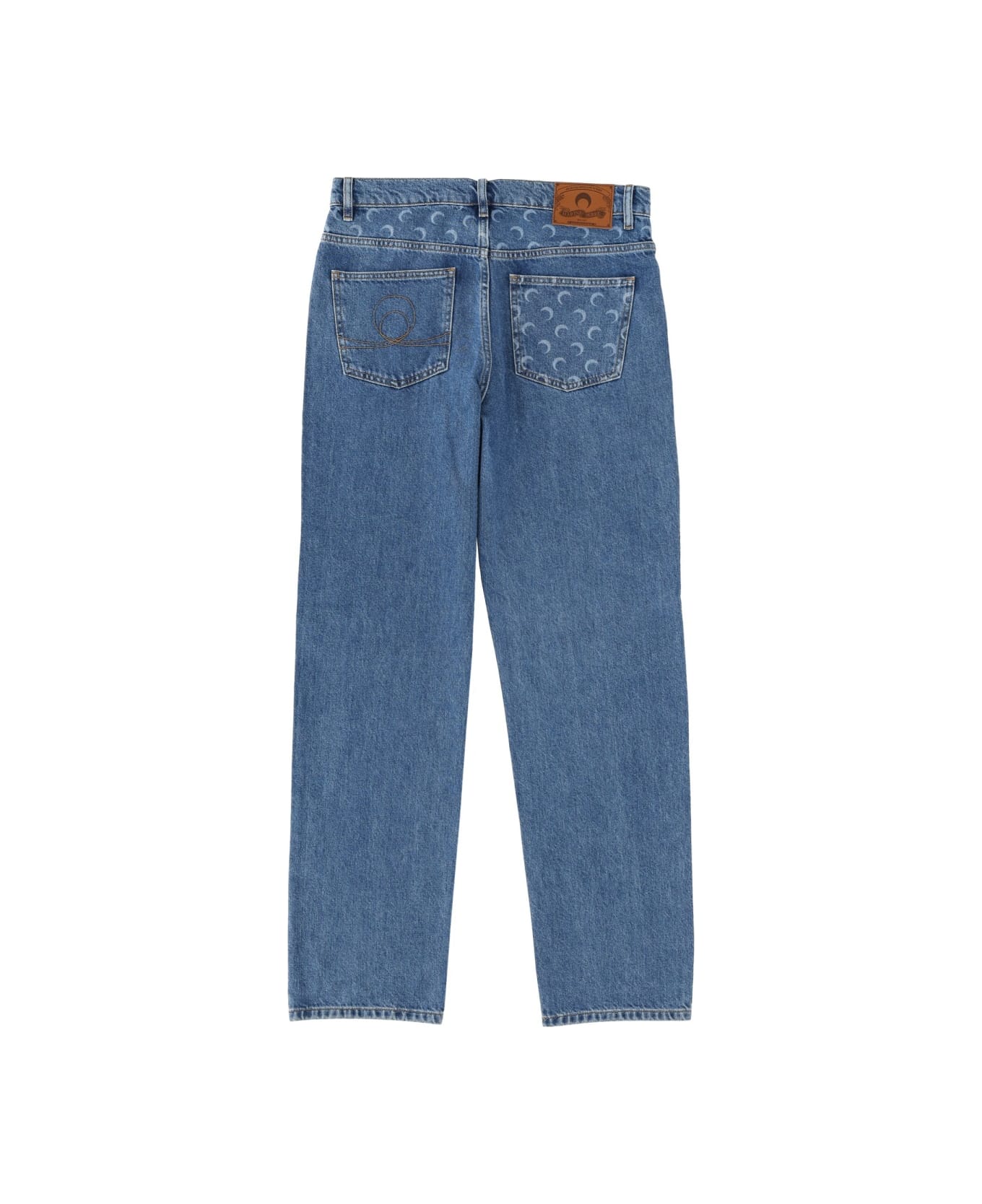 Marine Serre "moon Waxed" Jeans - BLUE