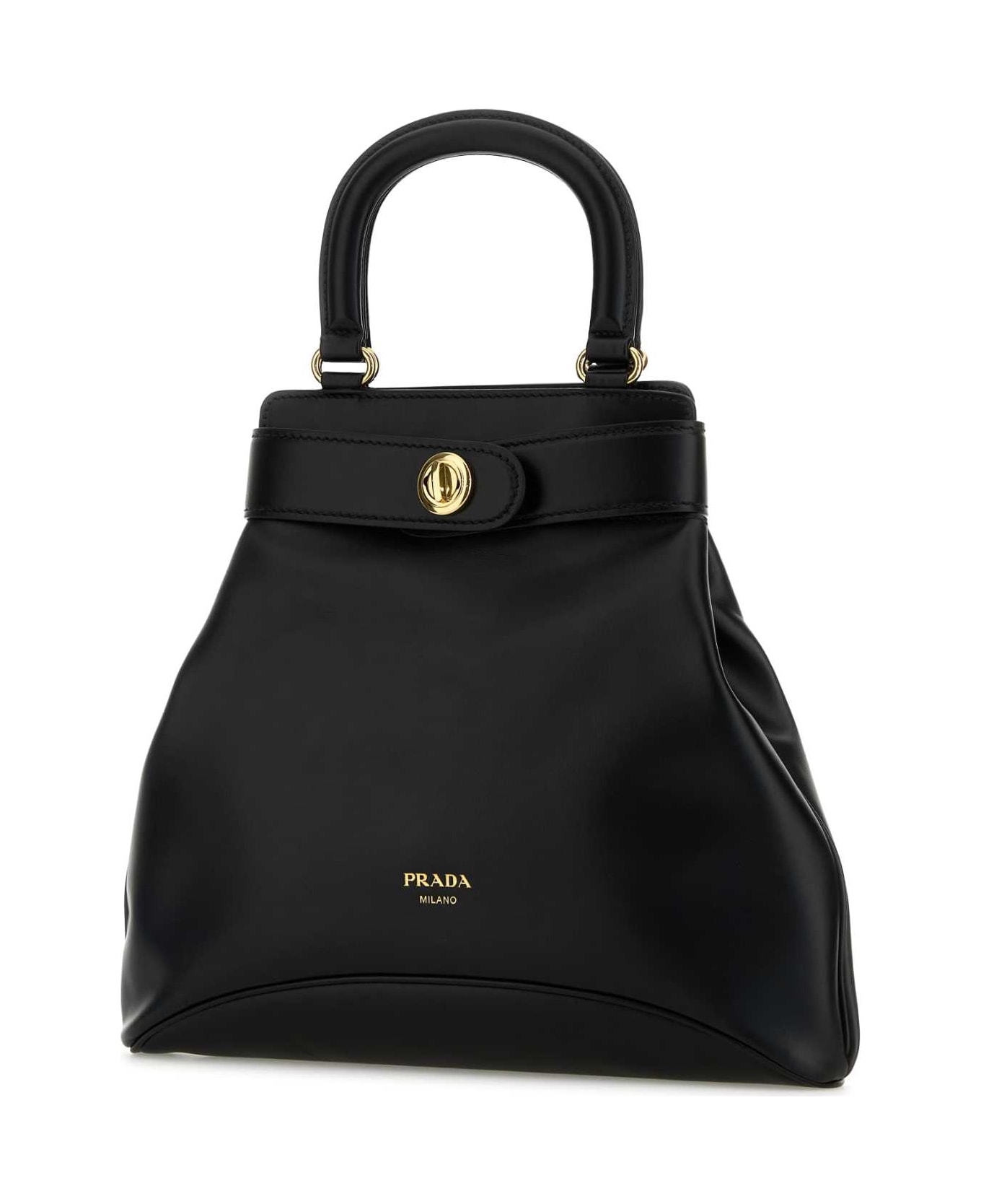 Prada Black Leather Medium Rada Carey Handbag - NERO