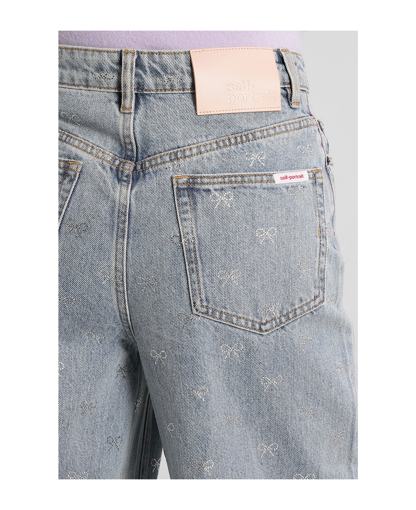 self-portrait Jeans In Blue Cotton - blue