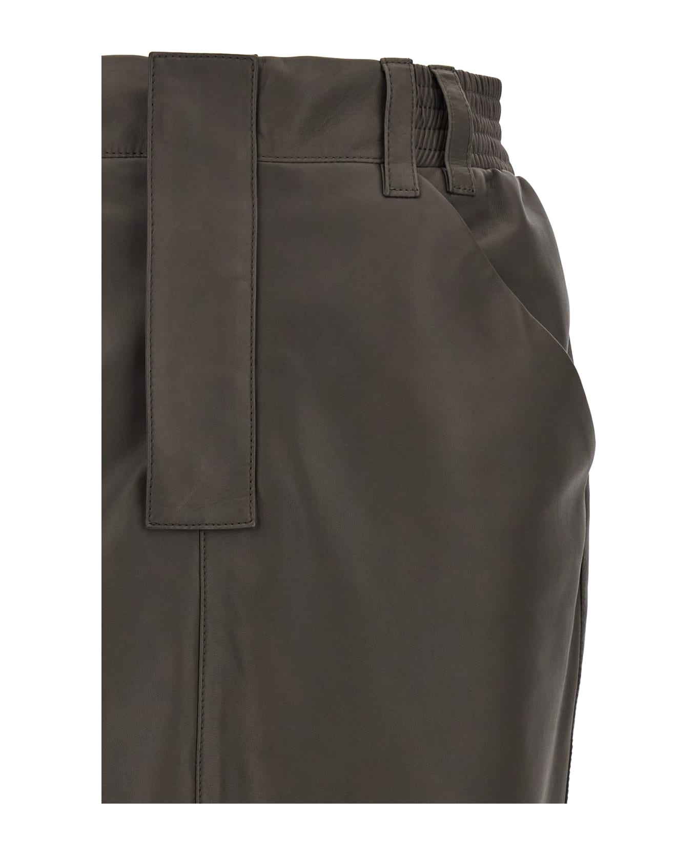 Saint Laurent Leather Skirt - Gray