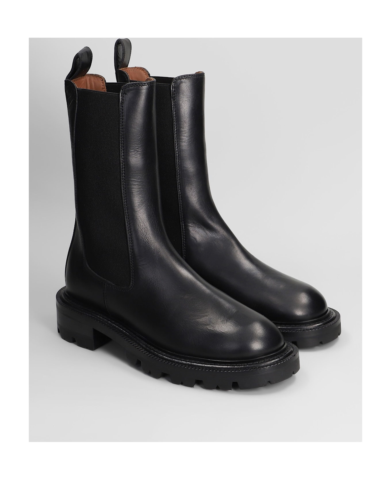 Paris Texas Napa Chelsea Boot Combat Boots In Black Leather - black