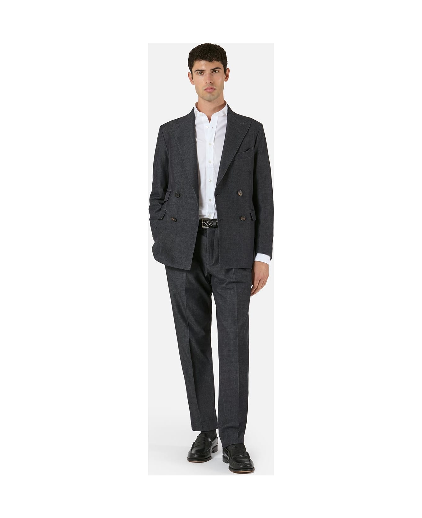 doppiaa Aareseant Double Breasted Denim Suit