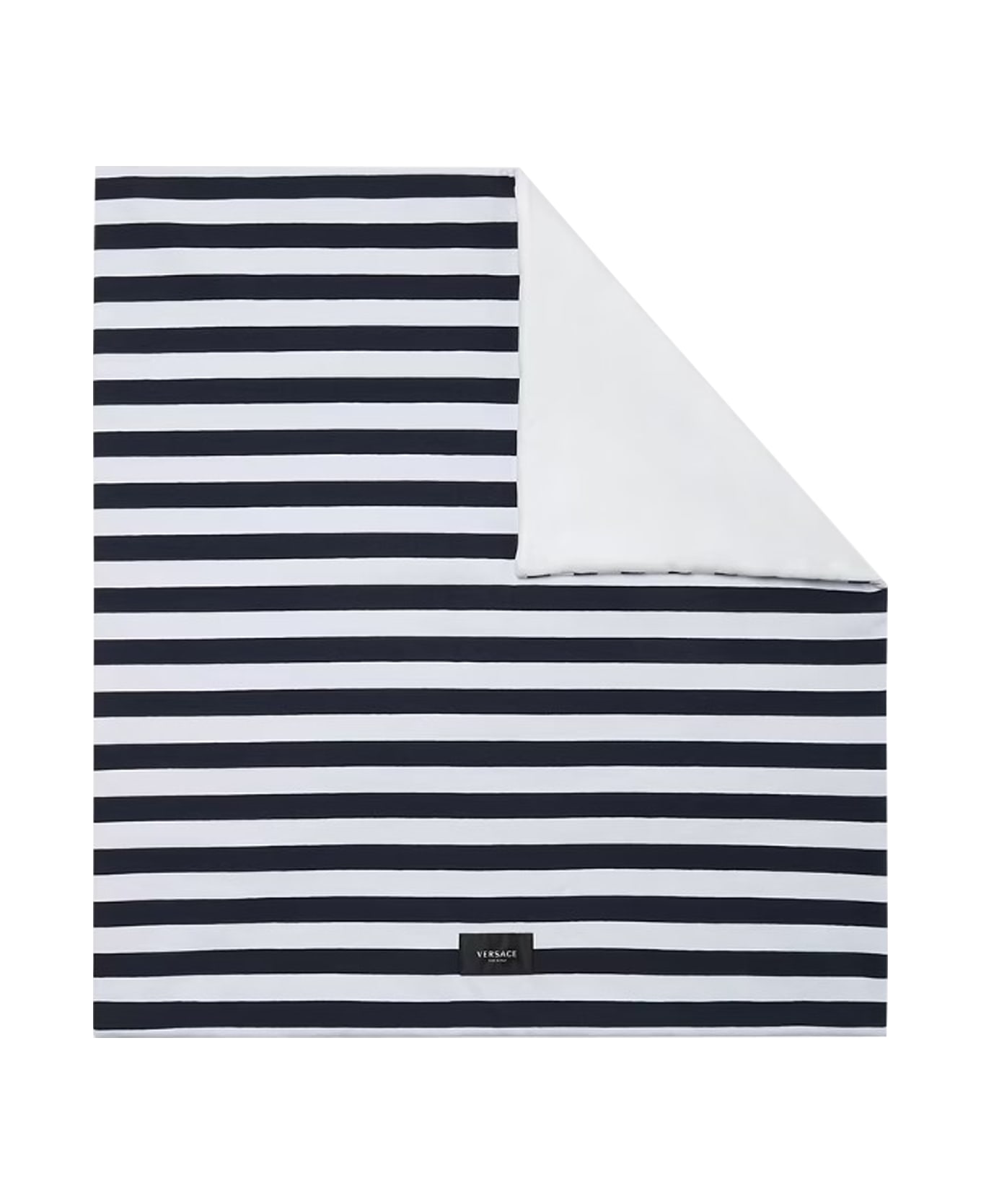 Versace Nautical Stripe Padded Baby Blanket - White