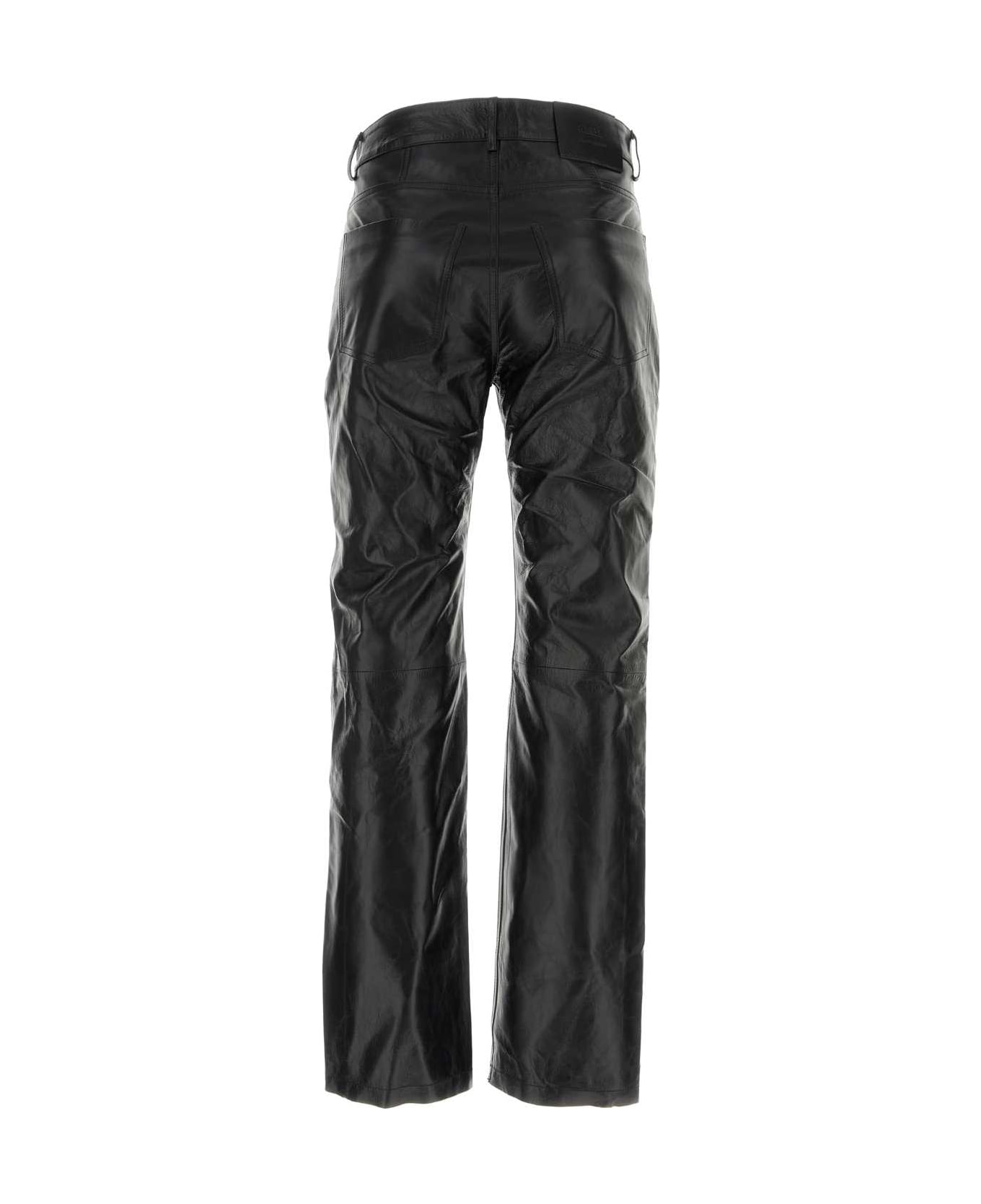 Ami Alexandre Mattiussi Black Leather Pant - BLACK name:467