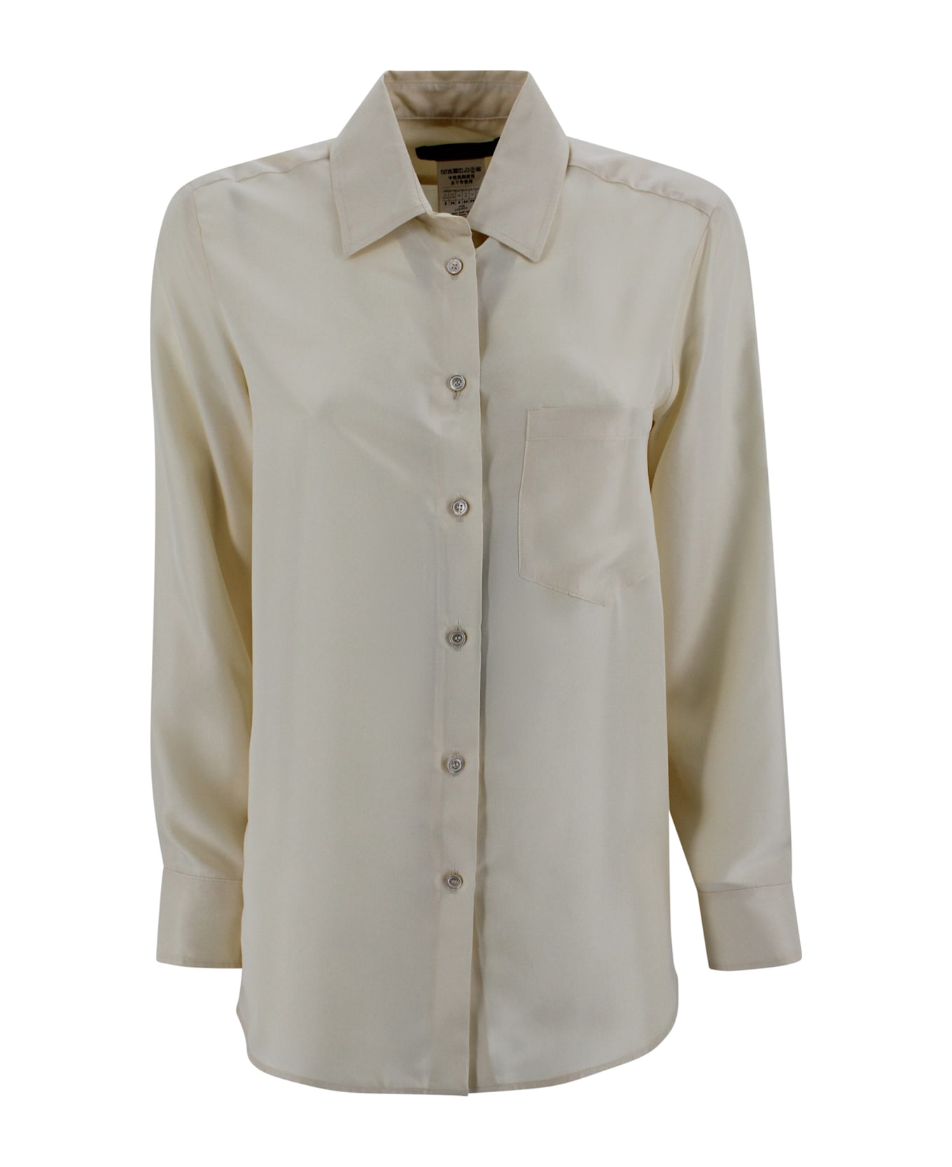 Weekend Max Mara Washed Silk Shirt-ecru - Beige