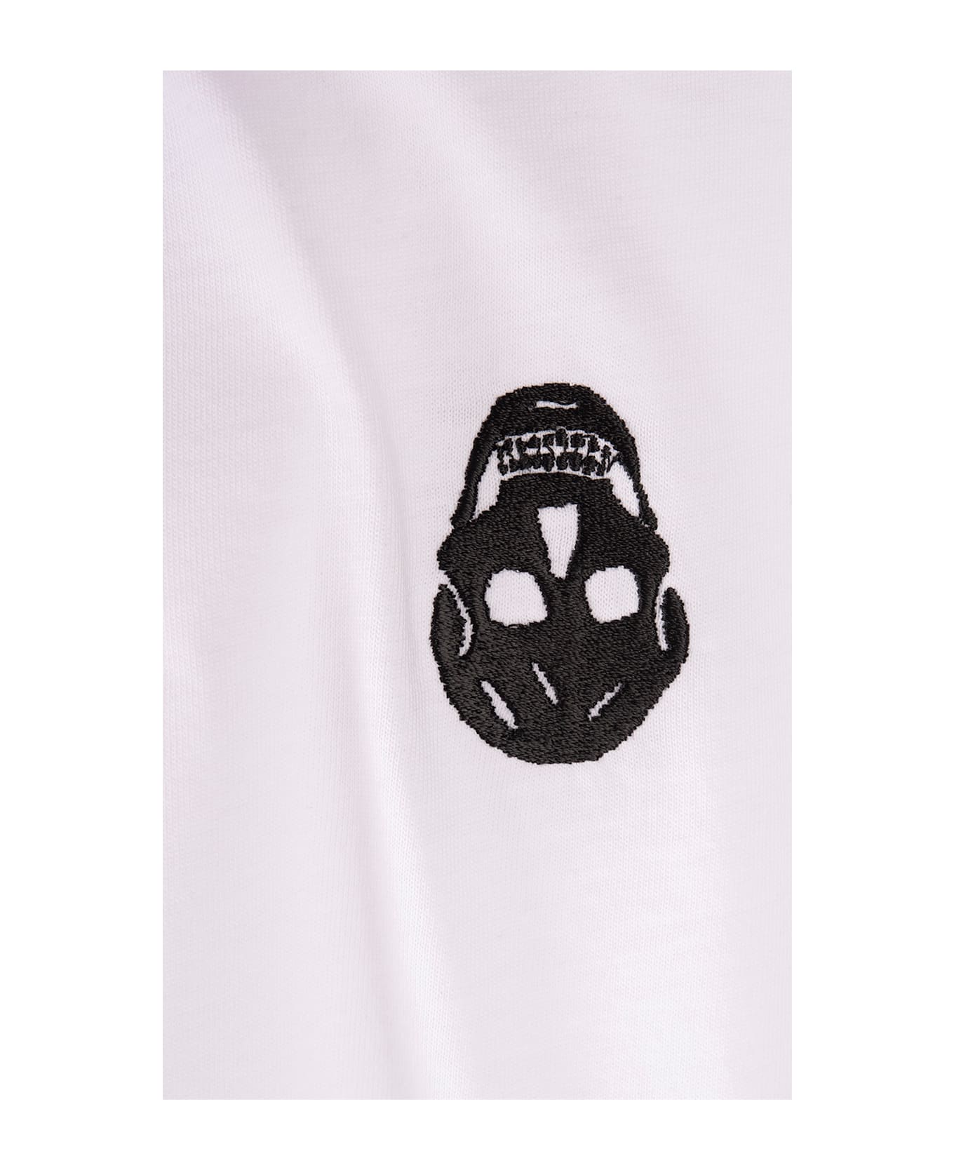 Alexander McQueen White T-skirt With Inverted Skull - WHITE / BLACK