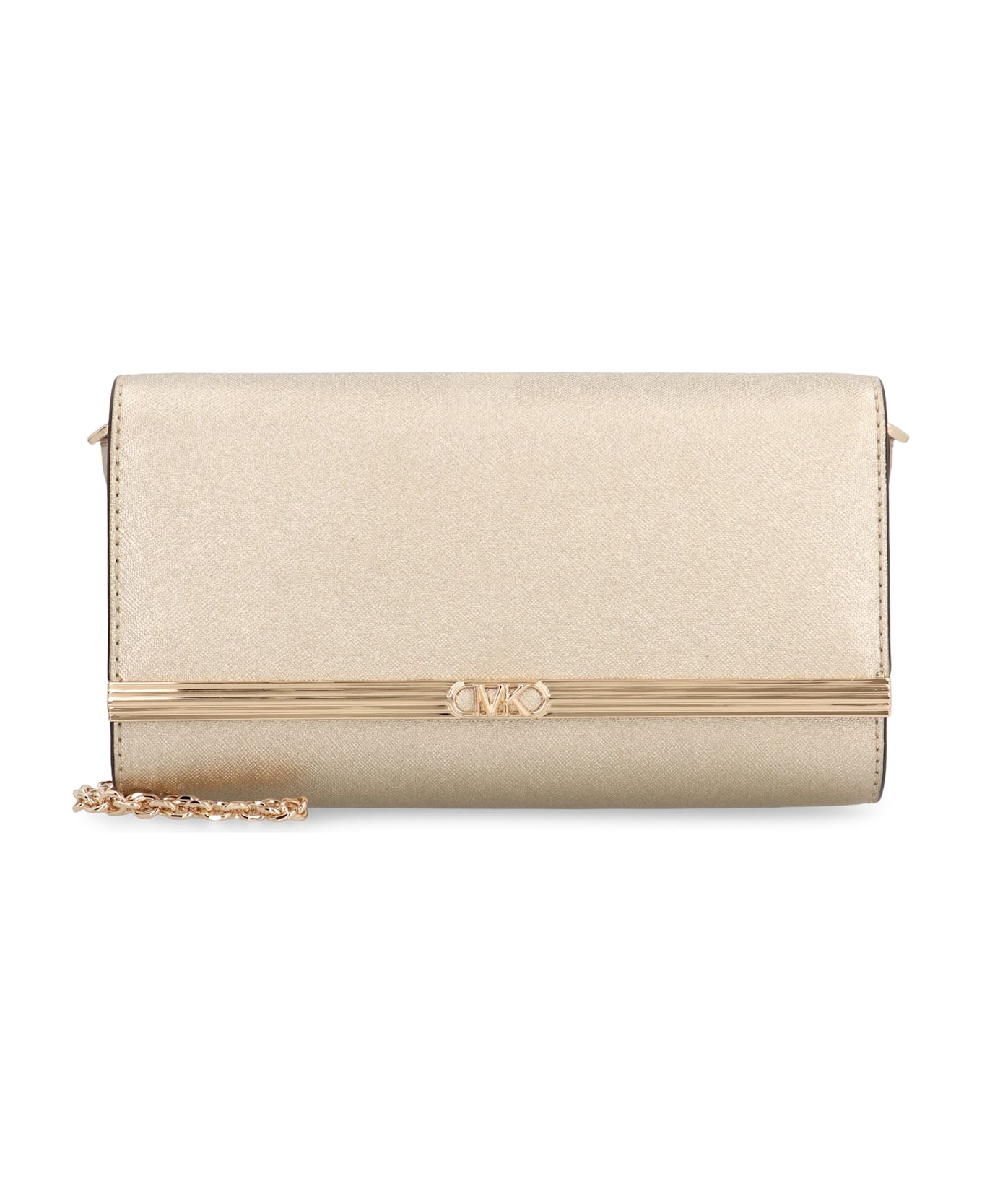 MICHAEL Michael Kors Mona Leather Clutch - Gold