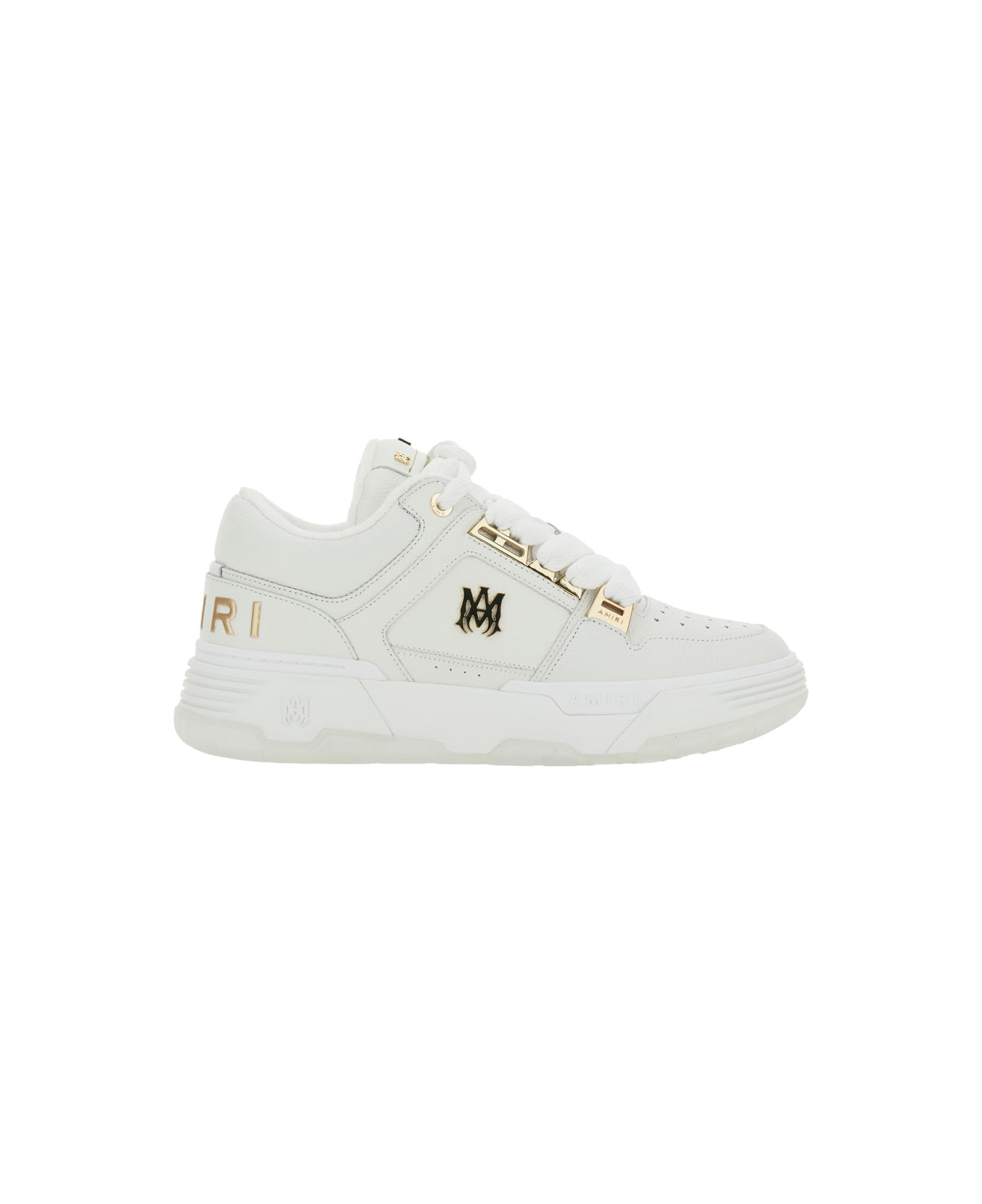 AMIRI White Sneakers With Logo Patch On The Side And Logo Lettering On The Rear In Leather Man - White