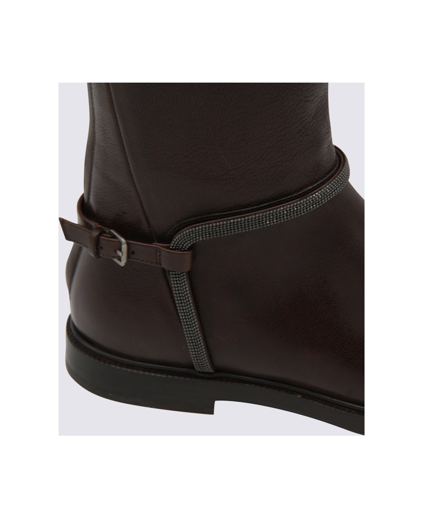 Brunello Cucinelli Dark Brown Leather Boots - Dark Brown