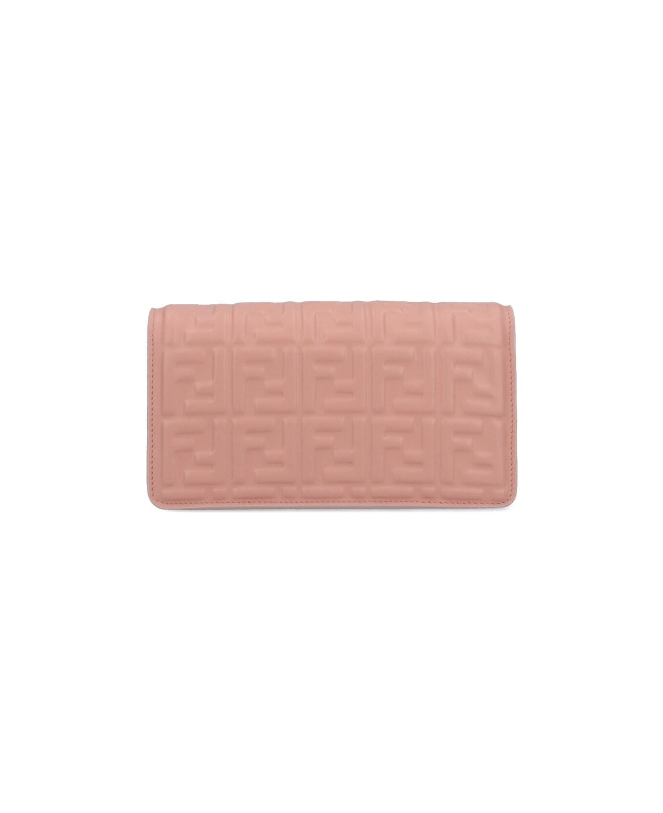 Fendi 
baguette
 Wallet With Shoulder Strap - Ballet Rose+os