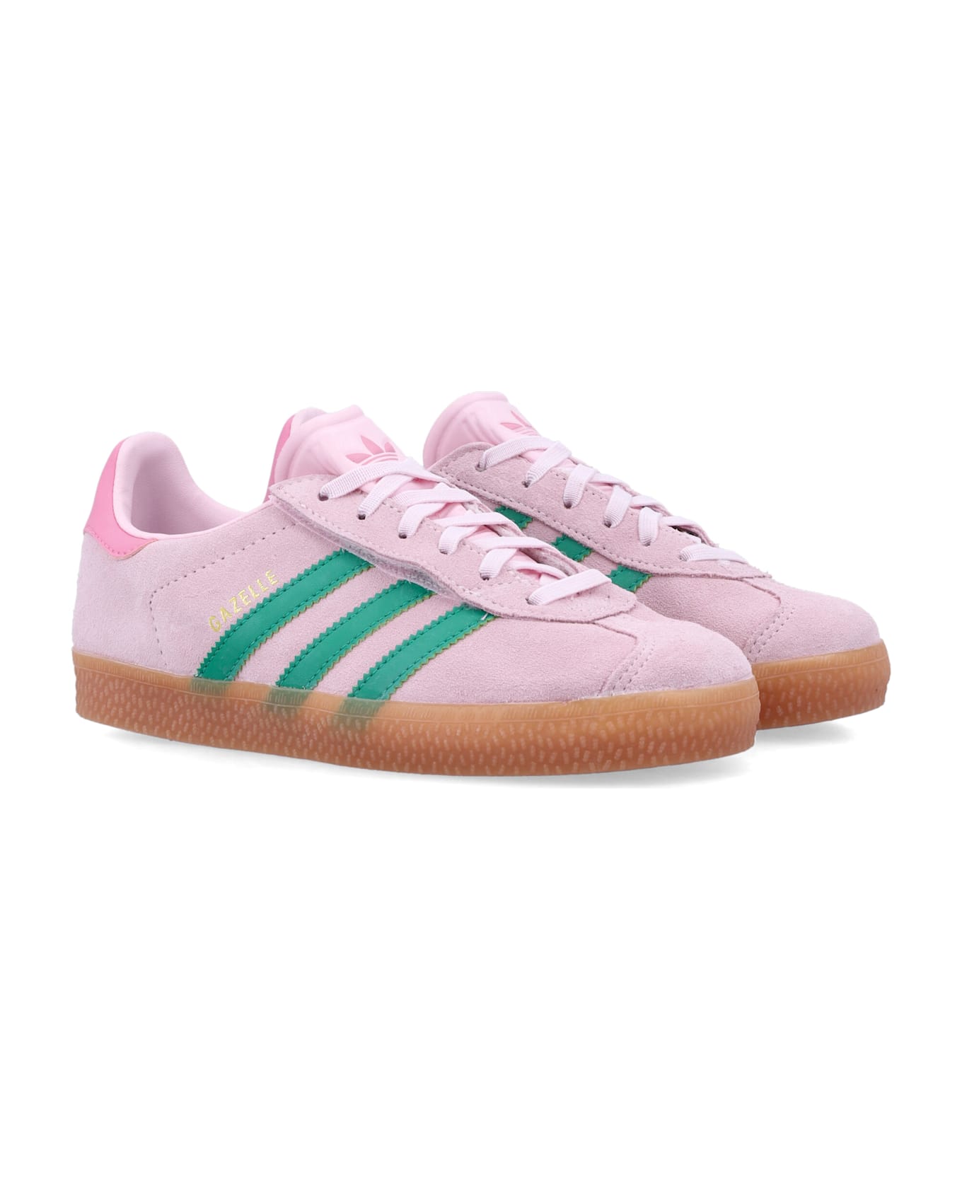 Adidas Originals Kid - Adidas Gazelle With Elastic Lace - PINK/GREEN