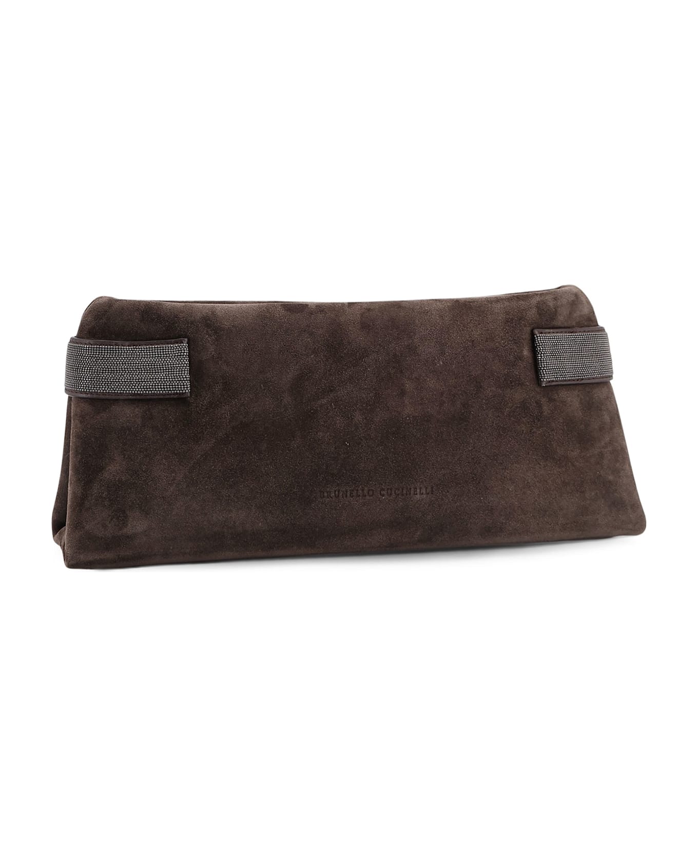 Brunello Cucinelli Suede Pochette With Monili Detail - Corvino