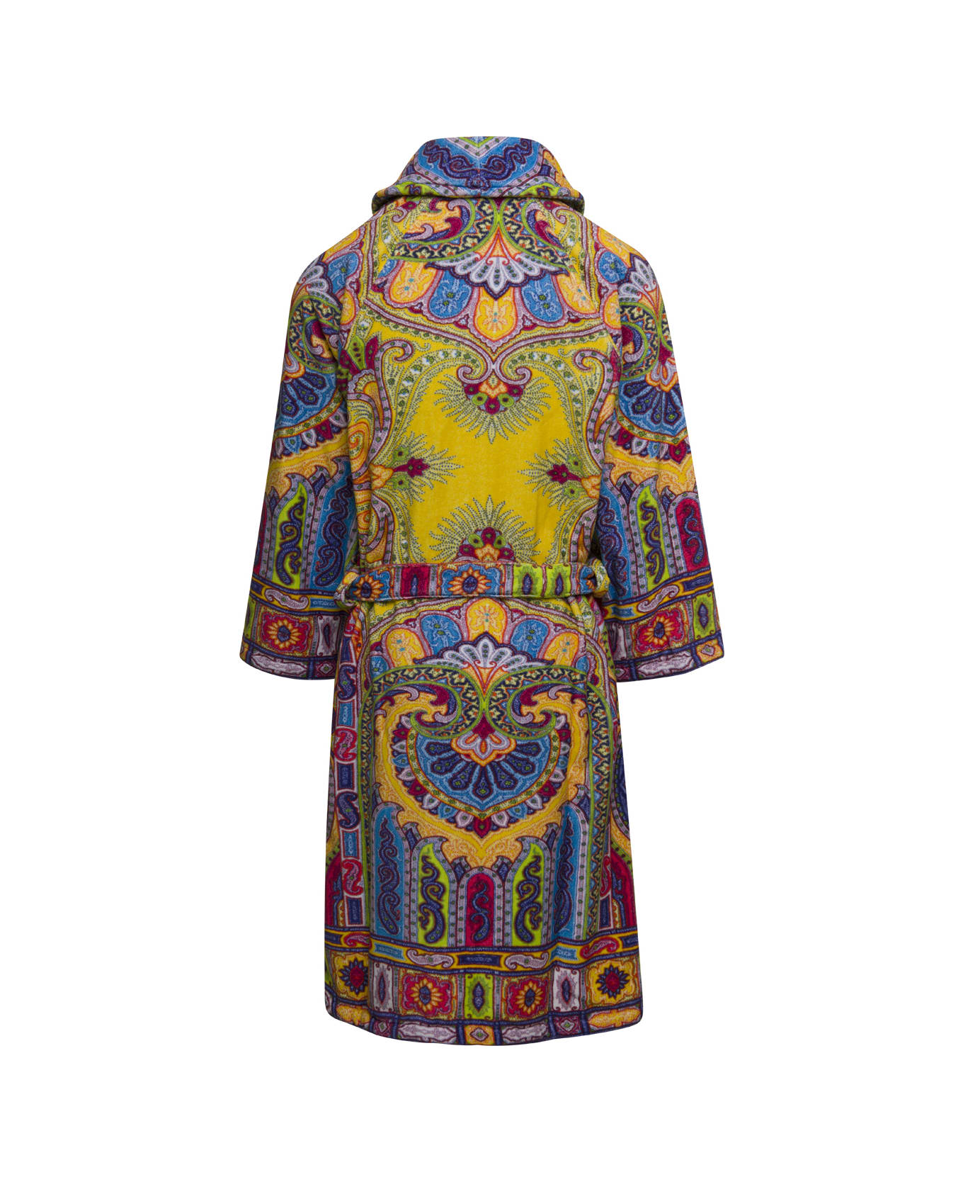 Etro 'new Tradition' Multicolor Bath Robe With Pailsey Motif Home - Yellow