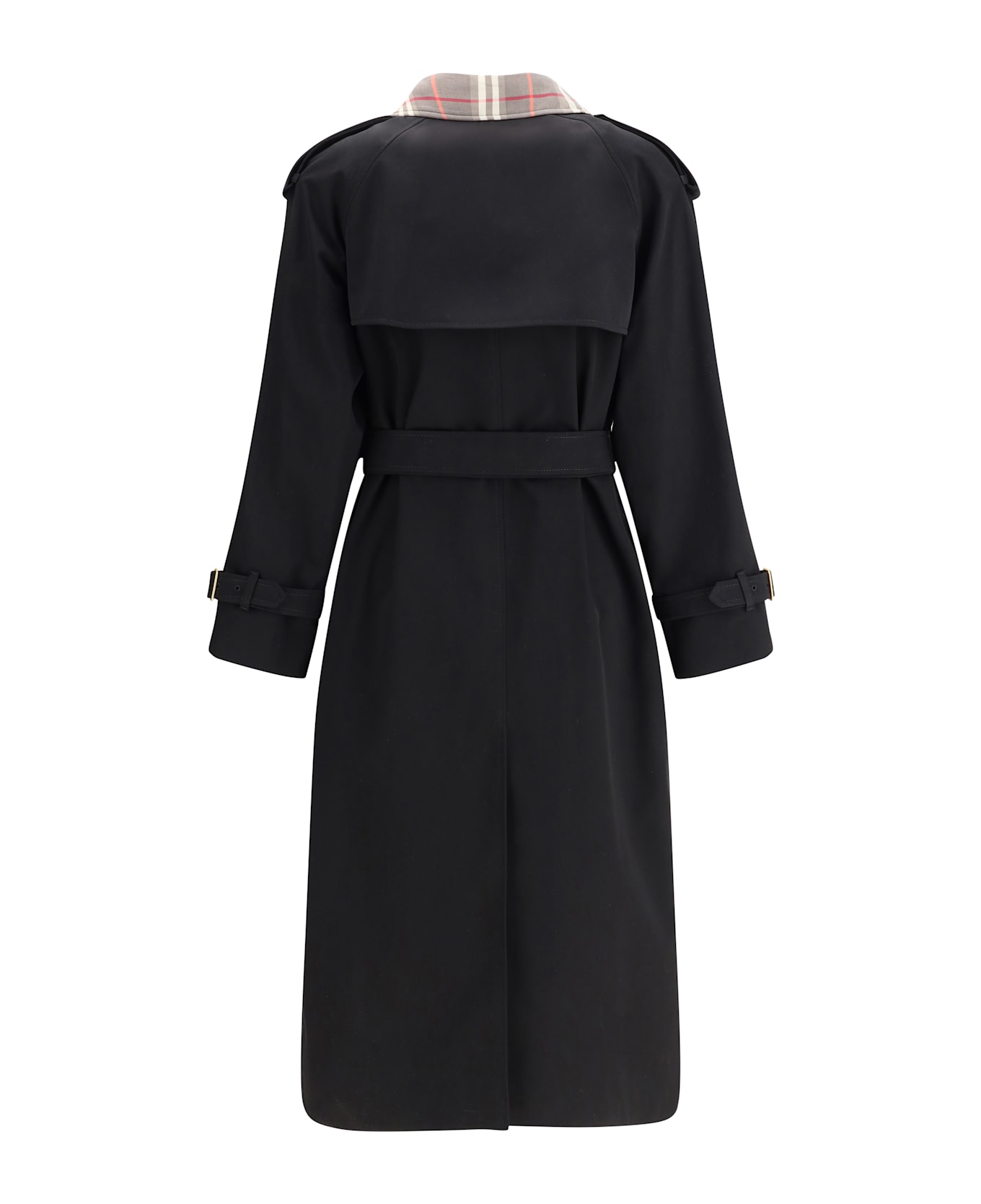 Burberry Castleford Long Trench Coat With Check Collar