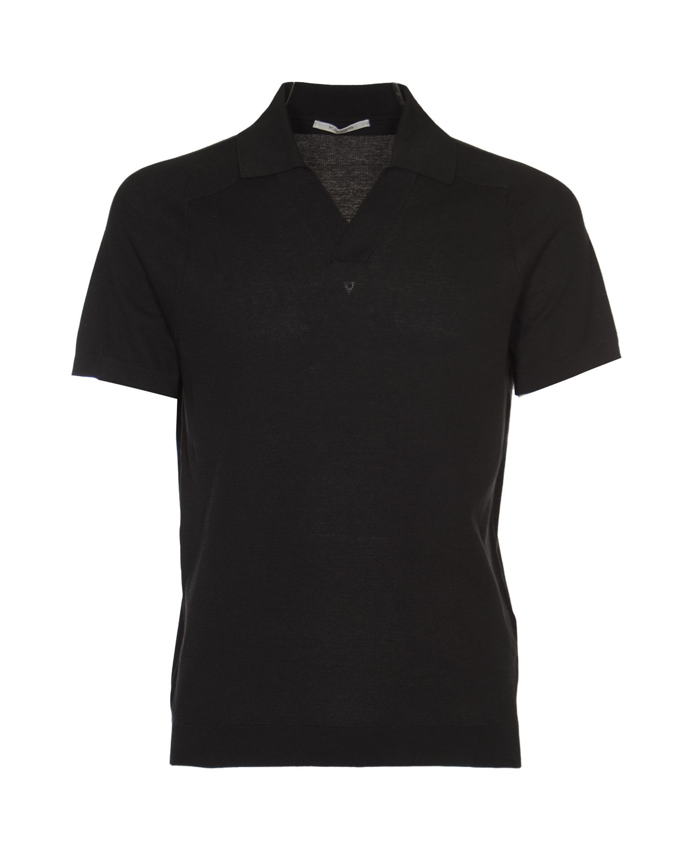 Kangra Single Button Polo Shirt - Black シャツ