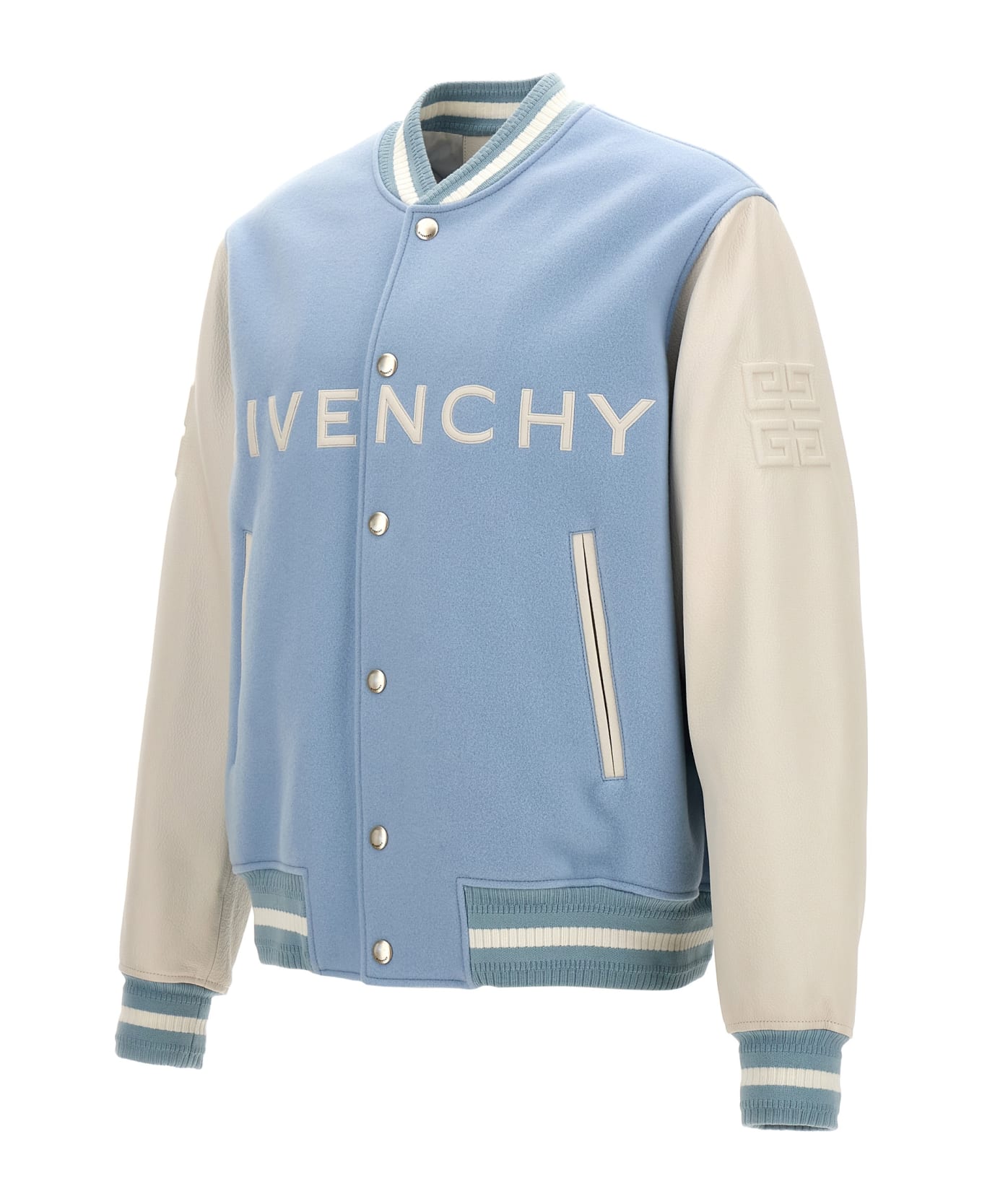 Givenchy 'givenchy' Bomber Jacket - Light Blue