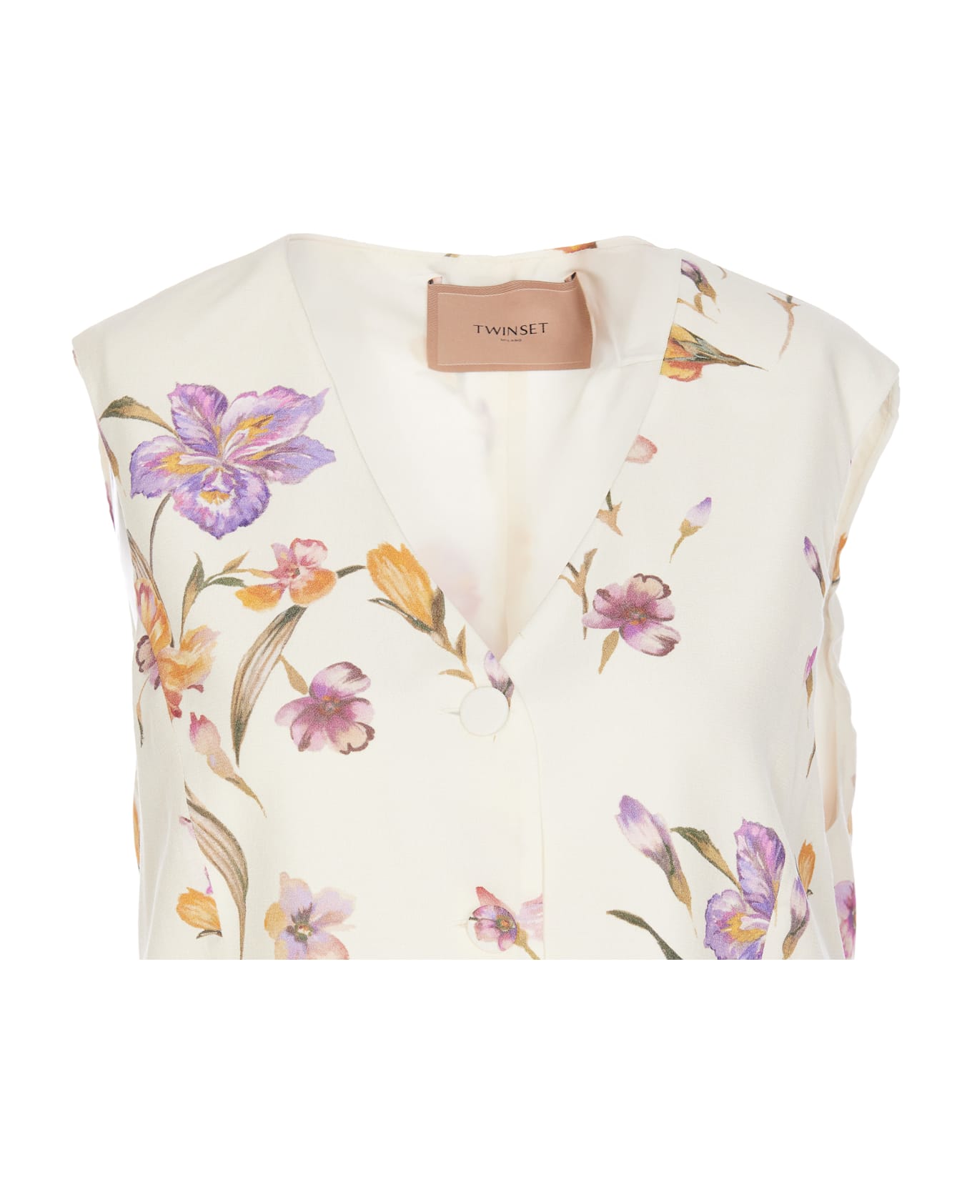 TwinSet Floral Print Top - White