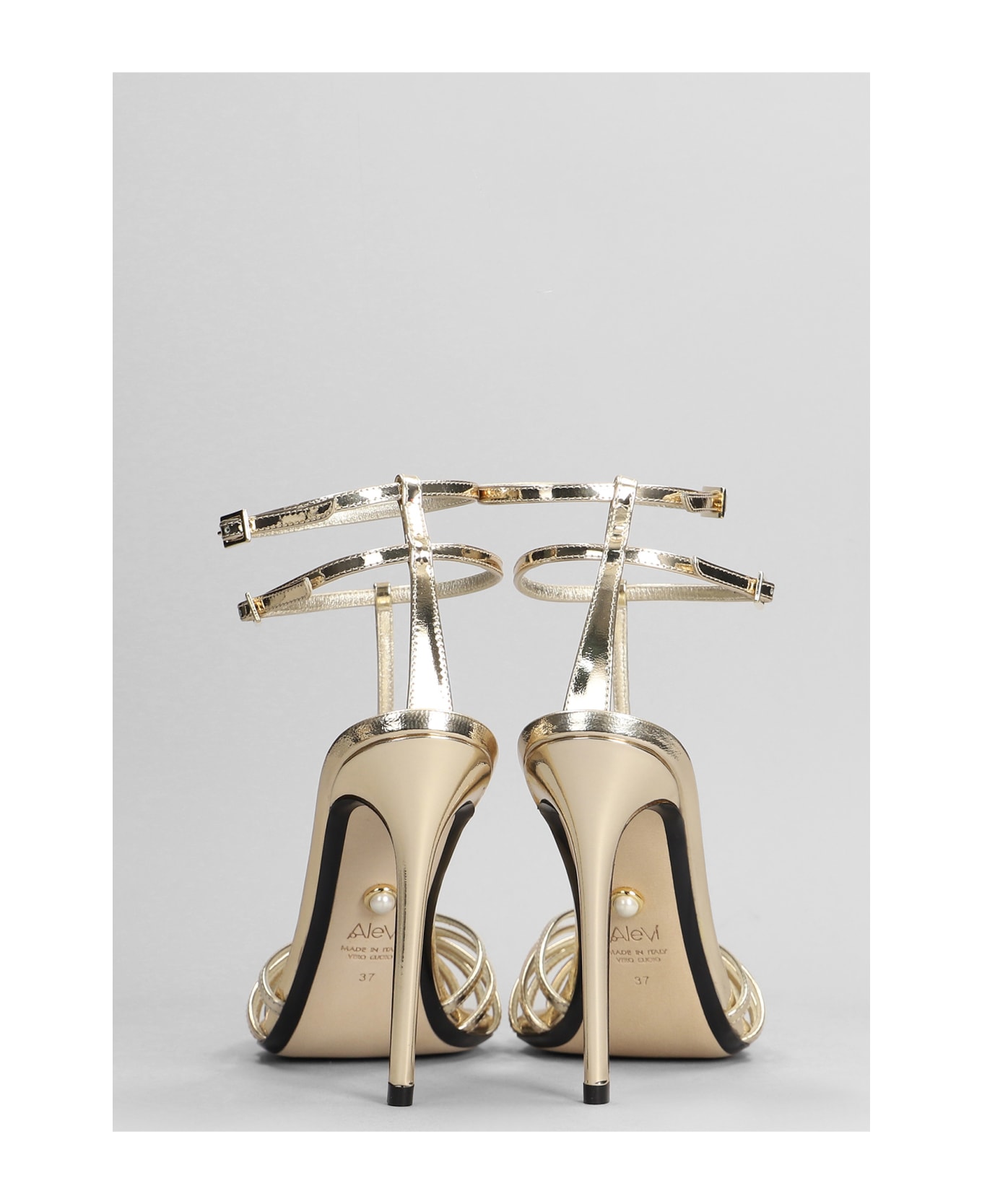 Alevì Stella 110 Sandals In Gold Leather - gold