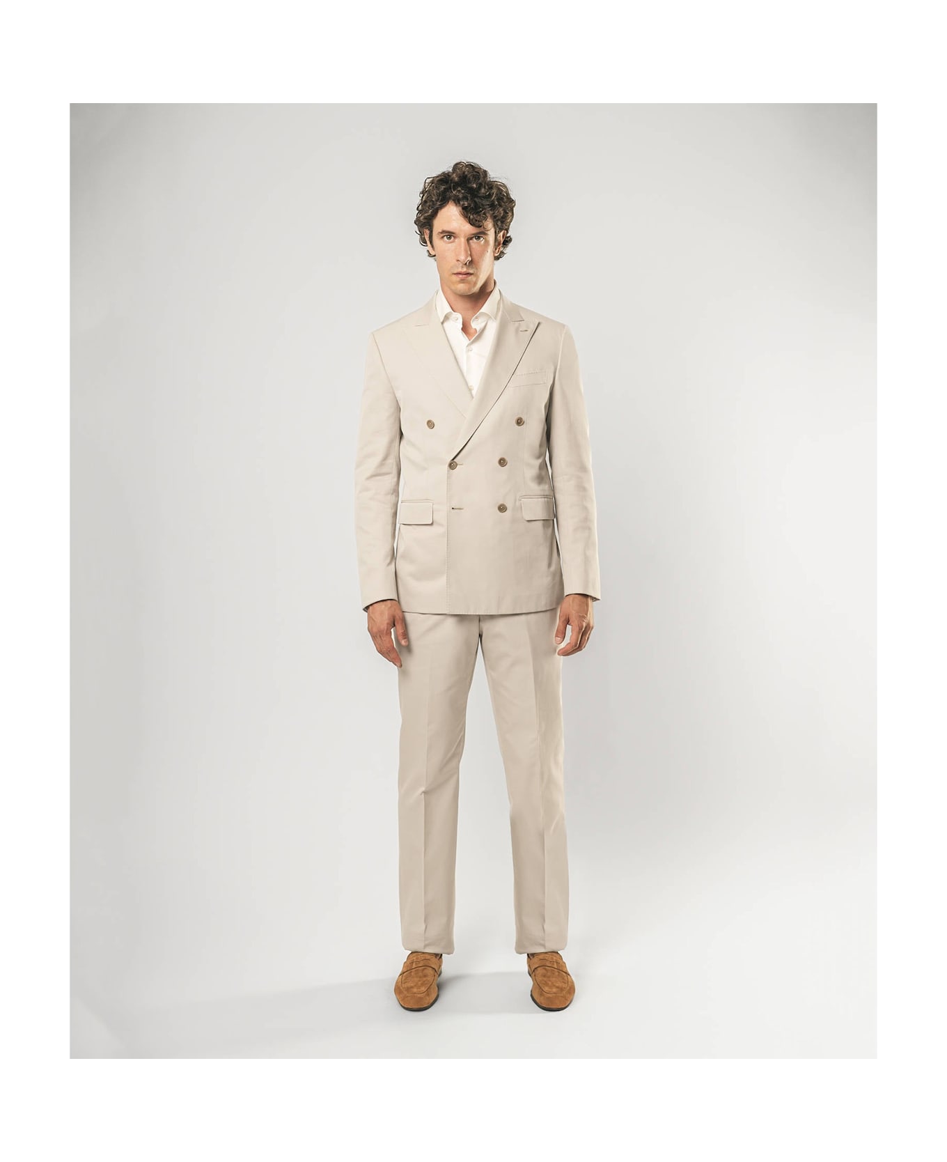 Larusmiani Sea Double-breasted Suit Suit - Beige