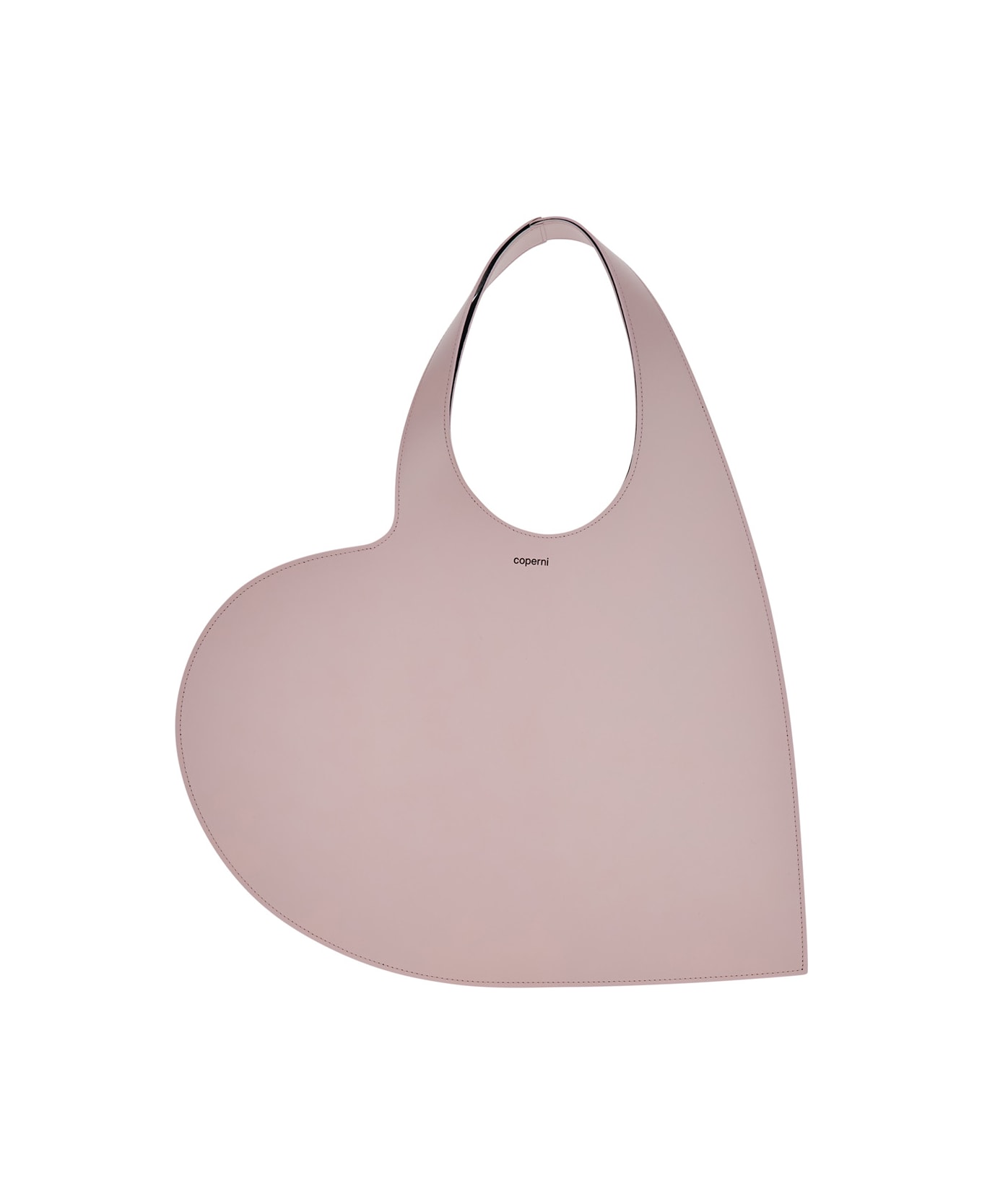 Coperni 'heart' Pink Shoulder Bag With Logo Print In Leather Woman - Pink