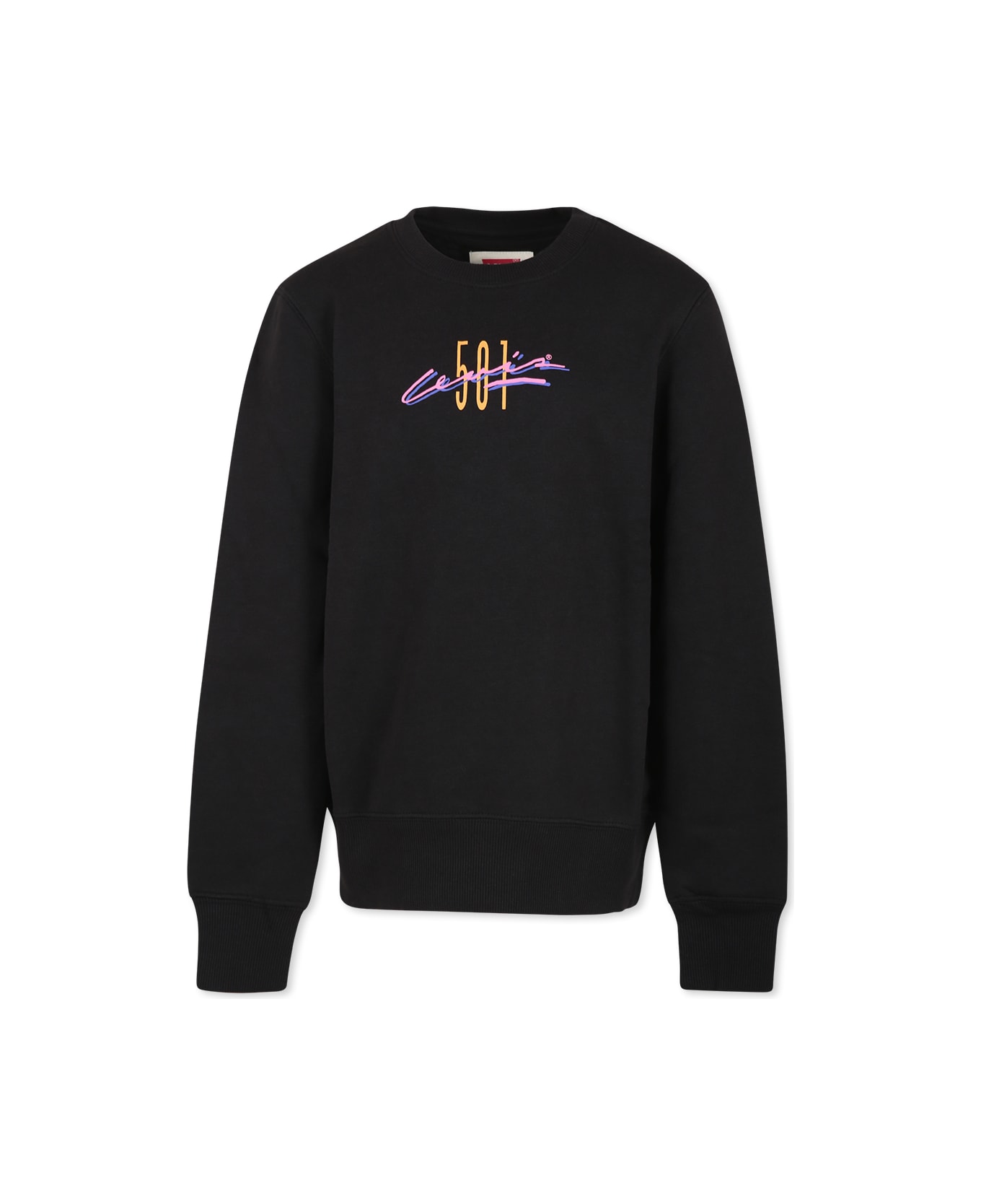 Levi
s Black Sweatshirt For Kids With Logo - Black