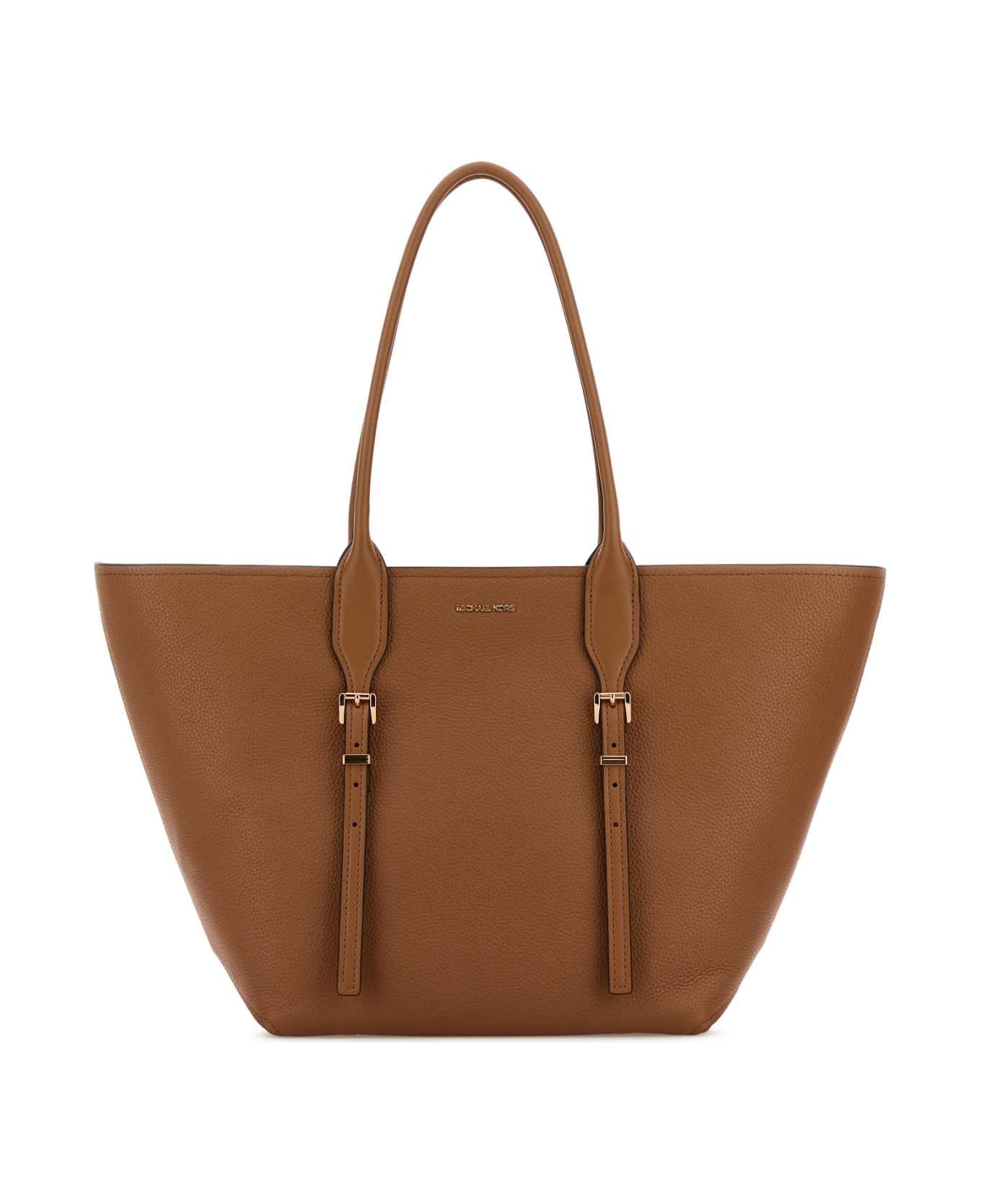 Michael Kors Caramel Leather Moore Shopping Bag - LUGGAGE
