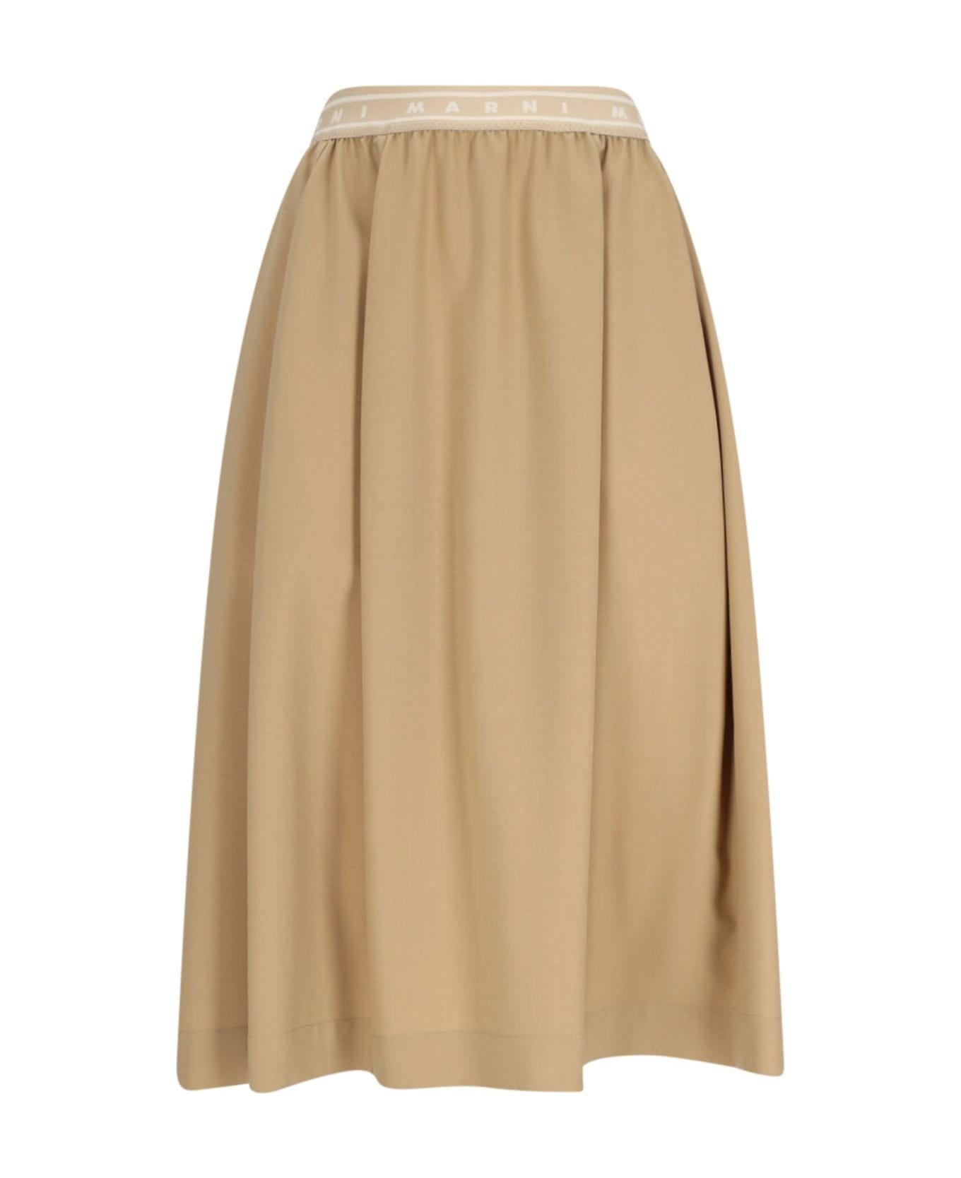 Marni Flared Midi Skirt - WINTER WHEAT