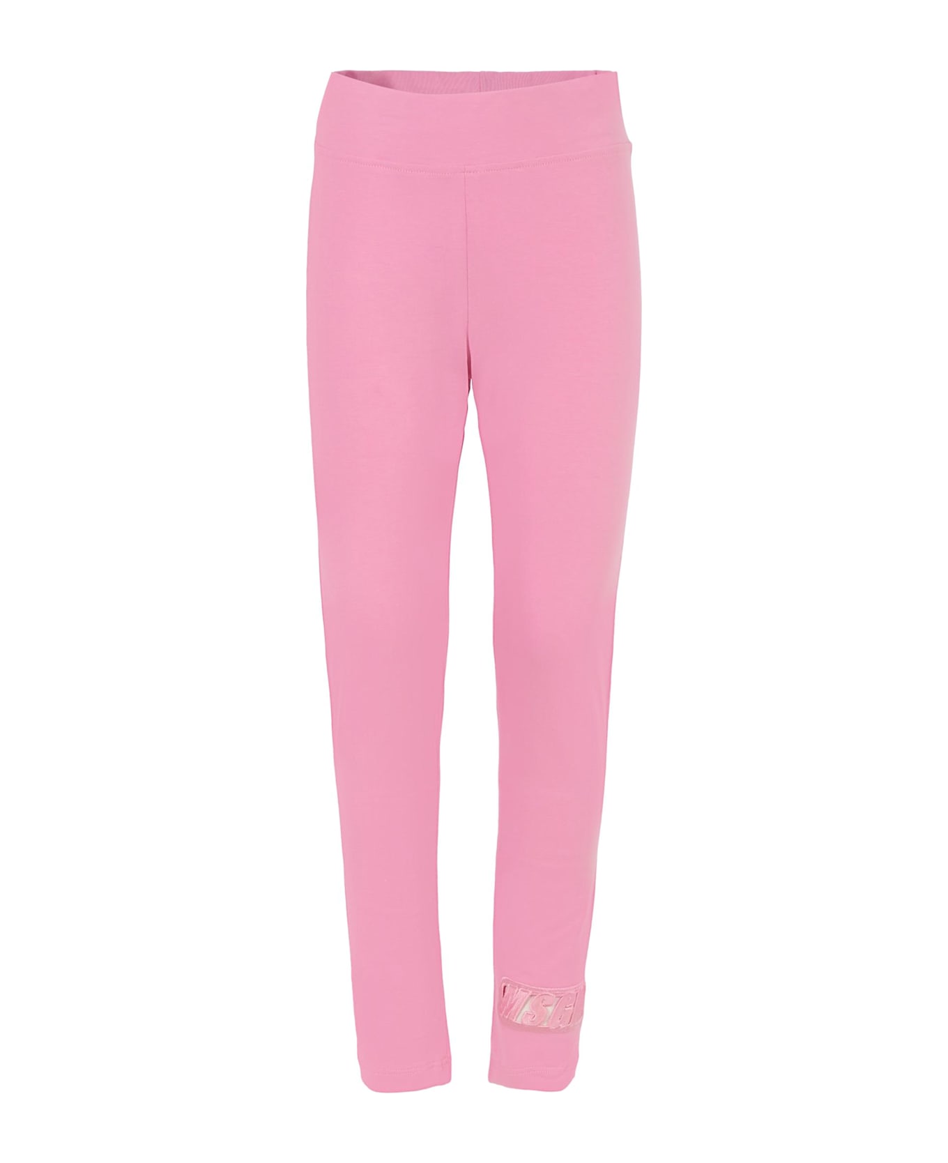 MSGM Pink Leggings For Girl With Logo - Pink
