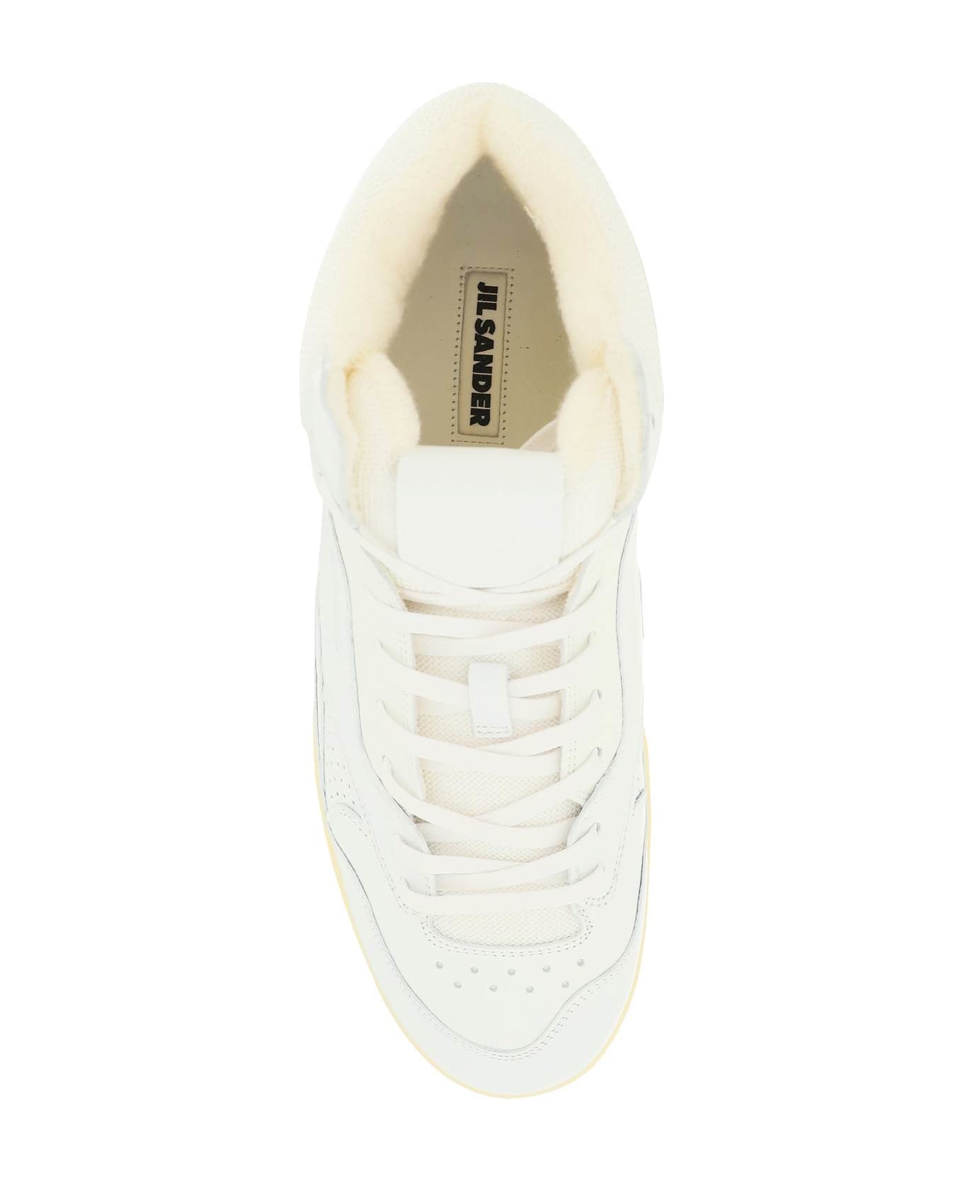 Jil Sander White Leather And Mesh Sneakers | italist, ALWAYS