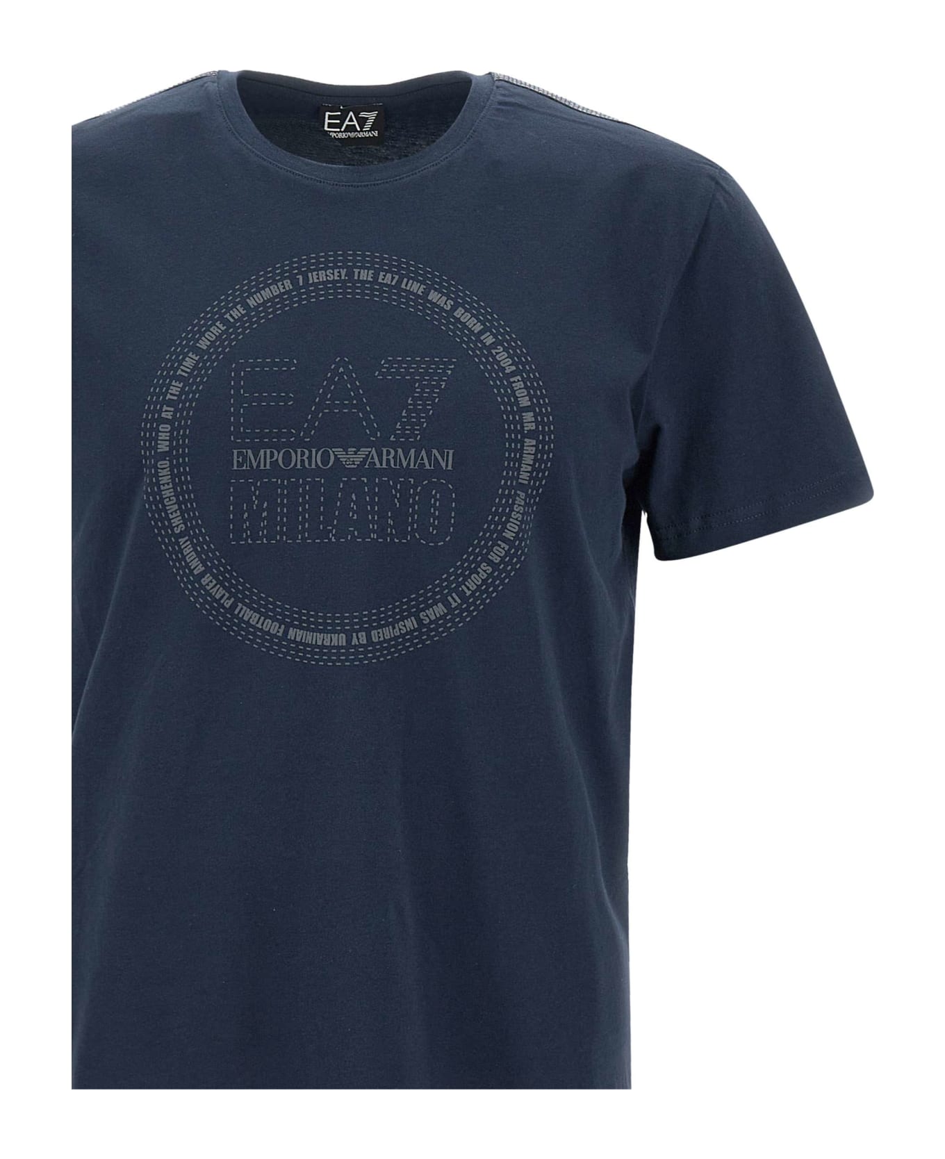 EA7 Organic Cotton T-shirt - BLUE