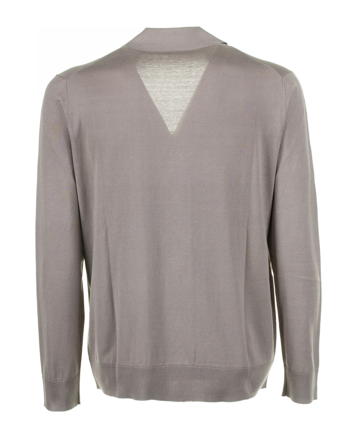 Paolo Pecora Dove Gray Cardigan With Pockets And Buttons - TORTORA