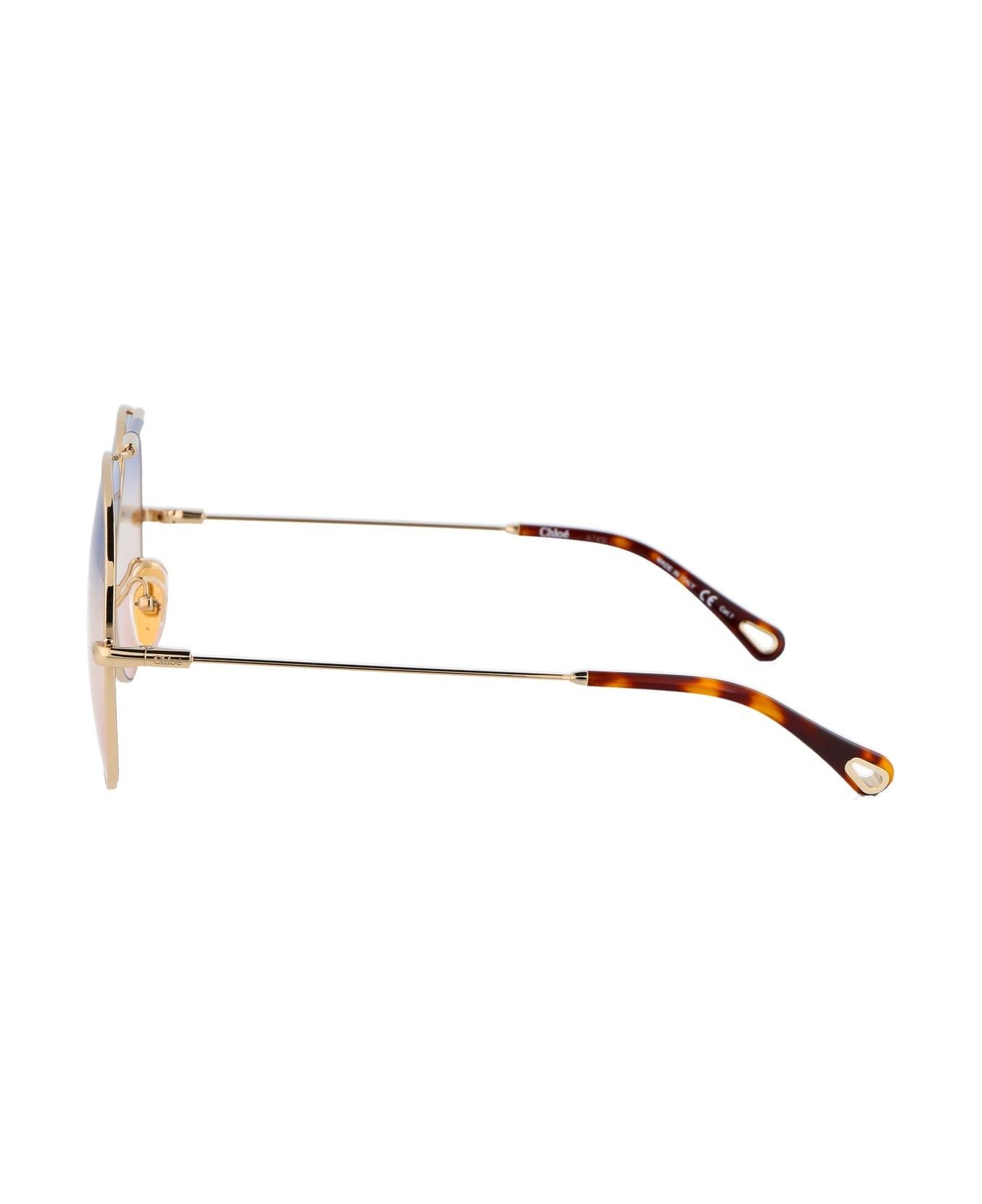 Chloé Eyewear Gradient Aviator Sunglasses - 003 gold gold multicolor