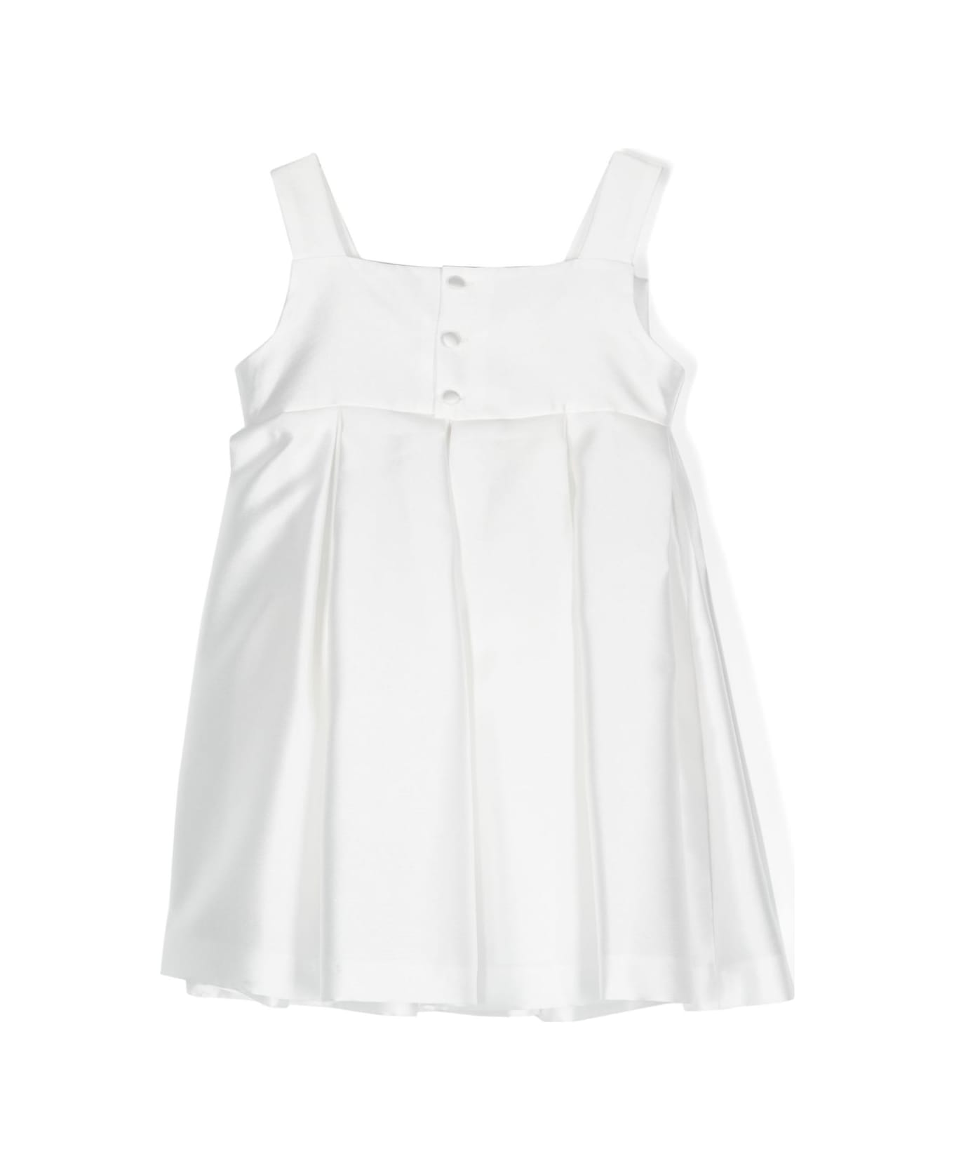 Amaya Arzuaga Dress With Pleats - White ワンピース＆ドレス