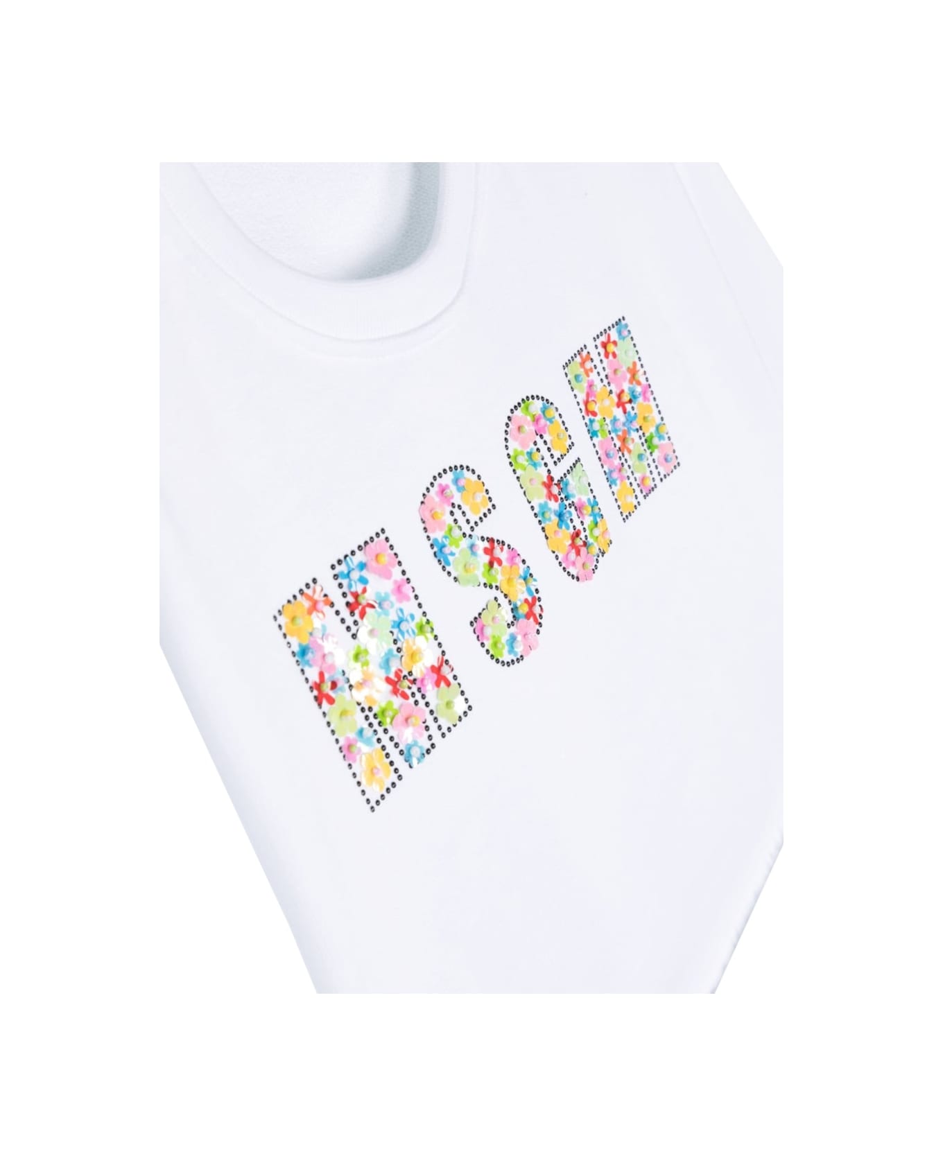 MSGM Cropped Sweatshirt - WHITE